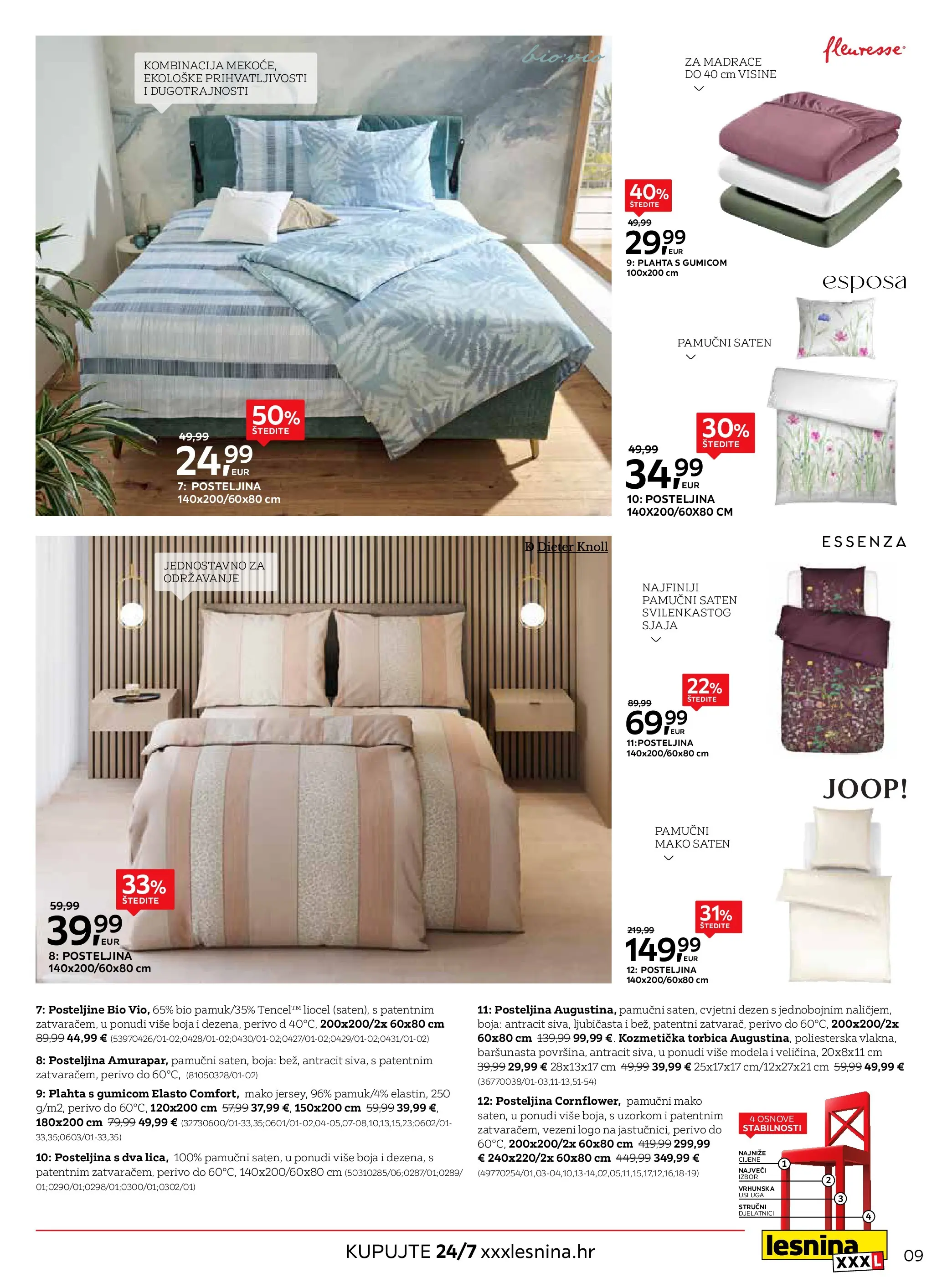 Lesnina - Lesnina XXXL: Proljetna inspiracija oprema za dom katalog do 23.04.2026 novi od 30.03.2026 na listanje > letak digitalni | Stranica: 9 | Proizvodi: Plahta, Posteljina, Torbica