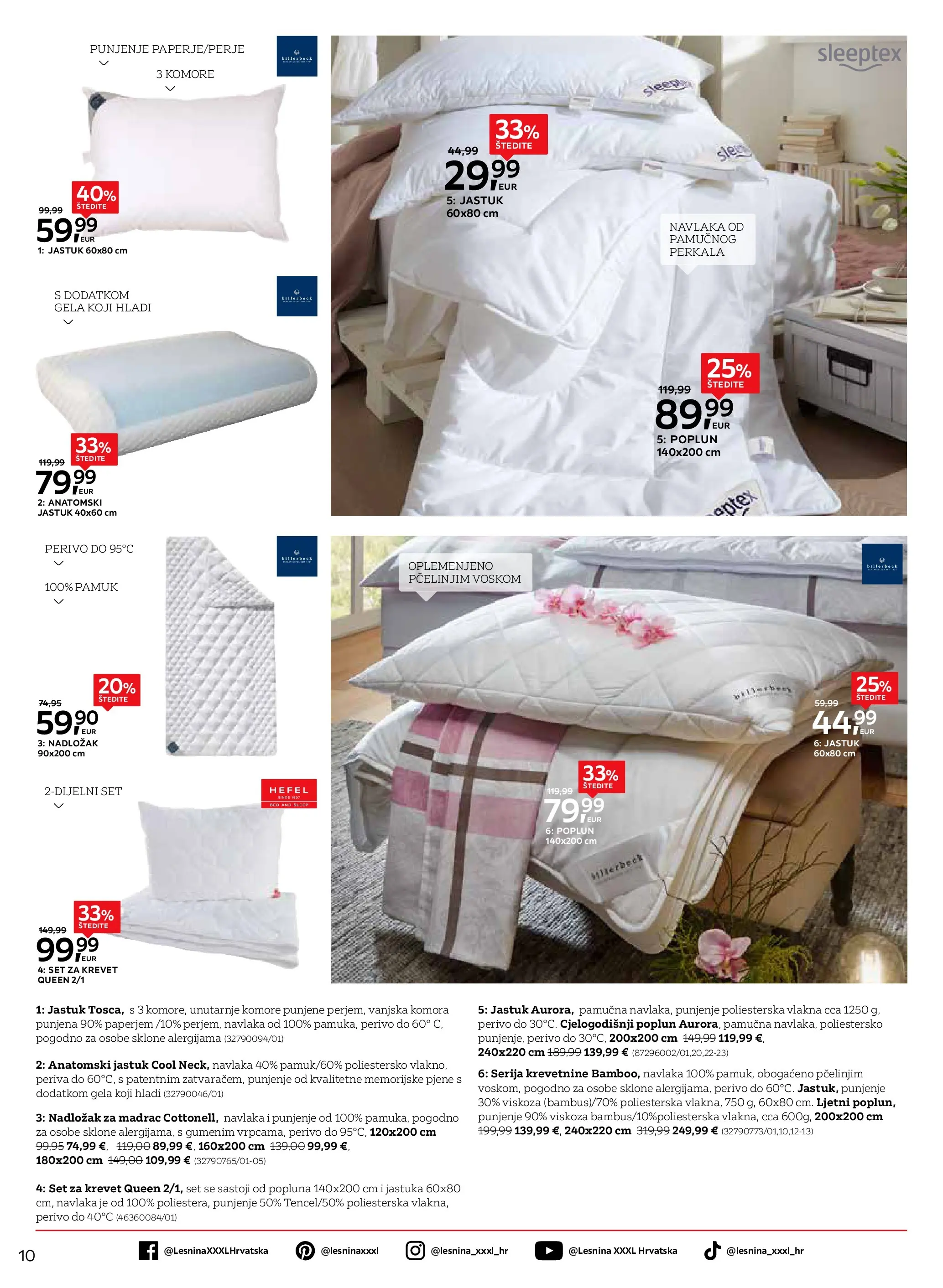 Lesnina - Lesnina XXXL: Proljetna inspiracija oprema za dom katalog do 23.04.2026 novi od 30.03.2026 na listanje > letak digitalni | Stranica: 10 | Proizvodi: Krevet, Madrac, Jastuk, Poplun
