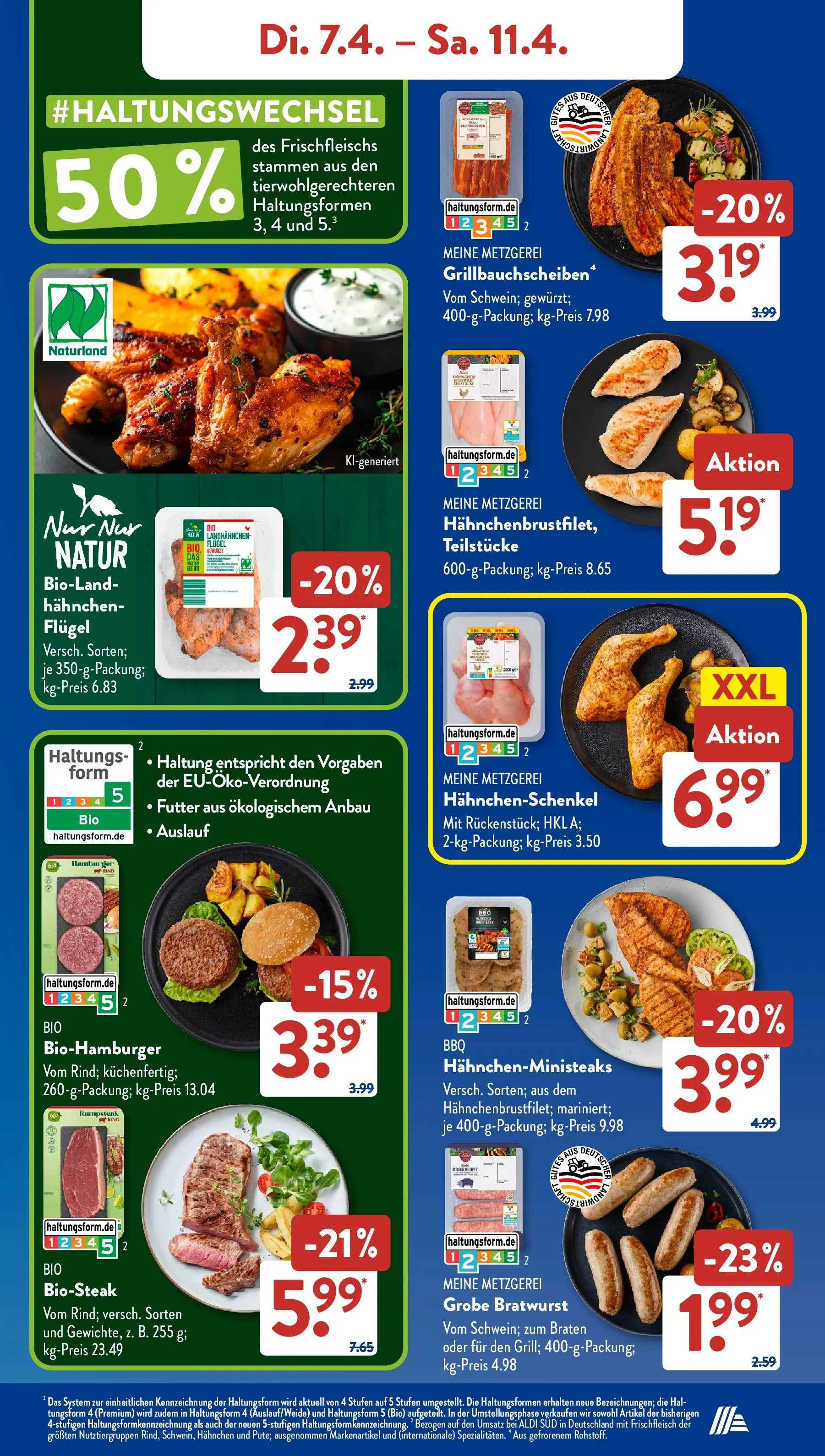 Aldi Süd - Aldi Süd: Wochenangebote (ab 05.04.2026) zum Blättern | Seite: 5 | Produkte: Rumpsteak, Hahnchen, Hahnchenschenkel, Bratwurst