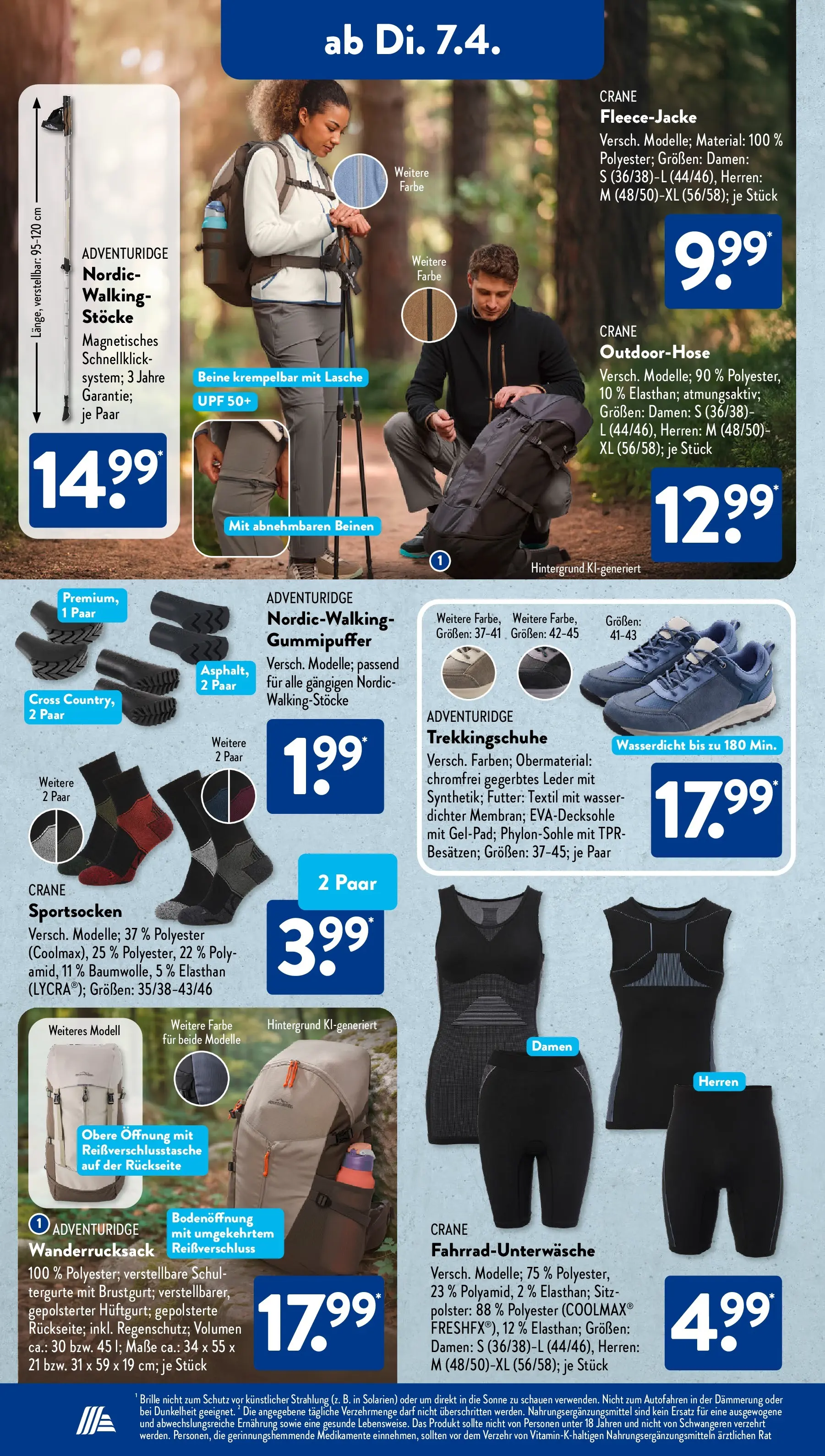 Aldi Süd - Aldi Süd: Wochenangebote (ab 05.04.2026) zum Blättern | Seite: 12 | Produkte: Walking, Wanderrucksack, Wasser, Brille