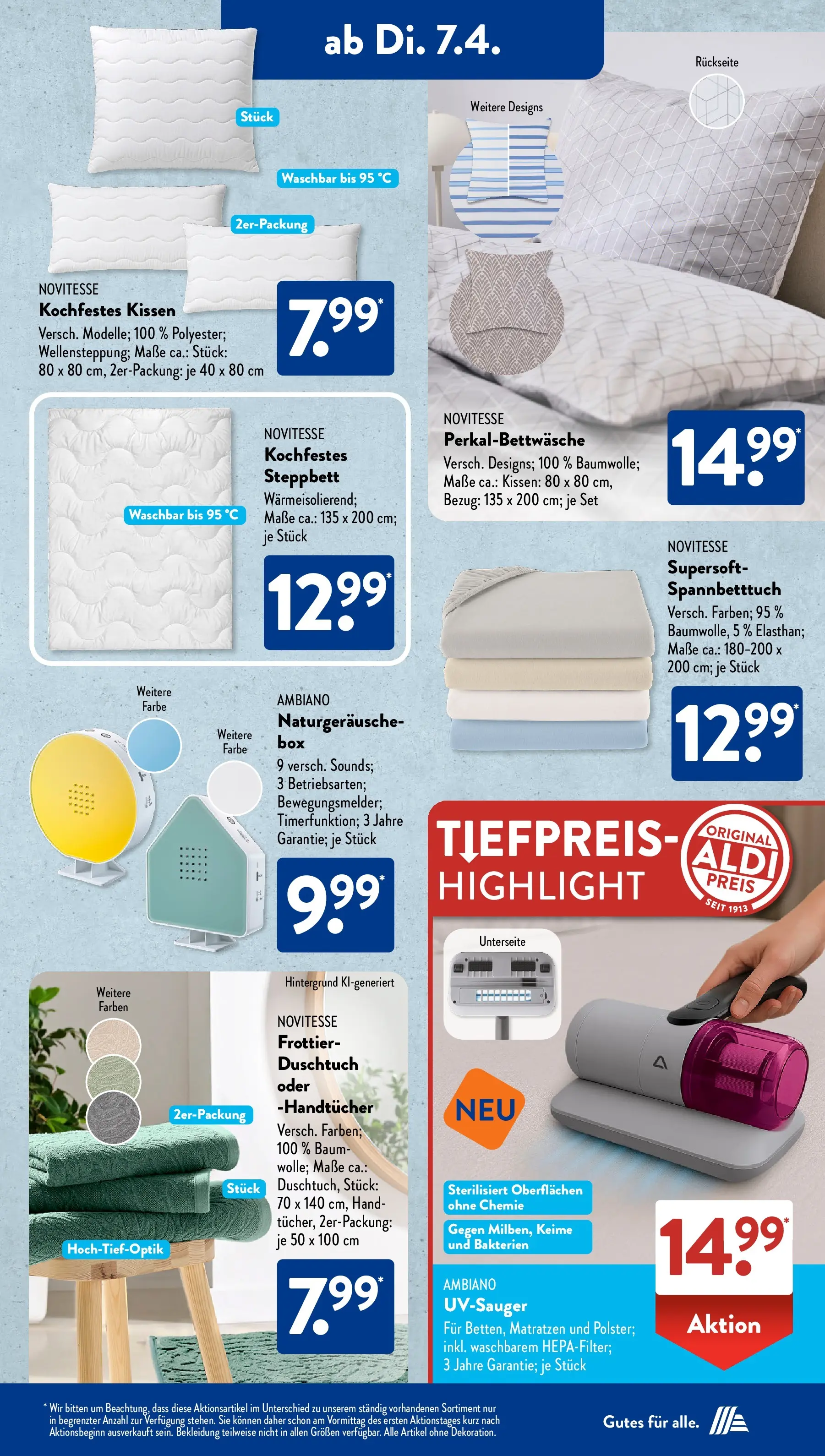 Aldi Süd - Aldi Süd: Wochenangebote (ab 05.04.2026) zum Blättern | Seite: 13 | Produkte: Kissen, Bekleidung