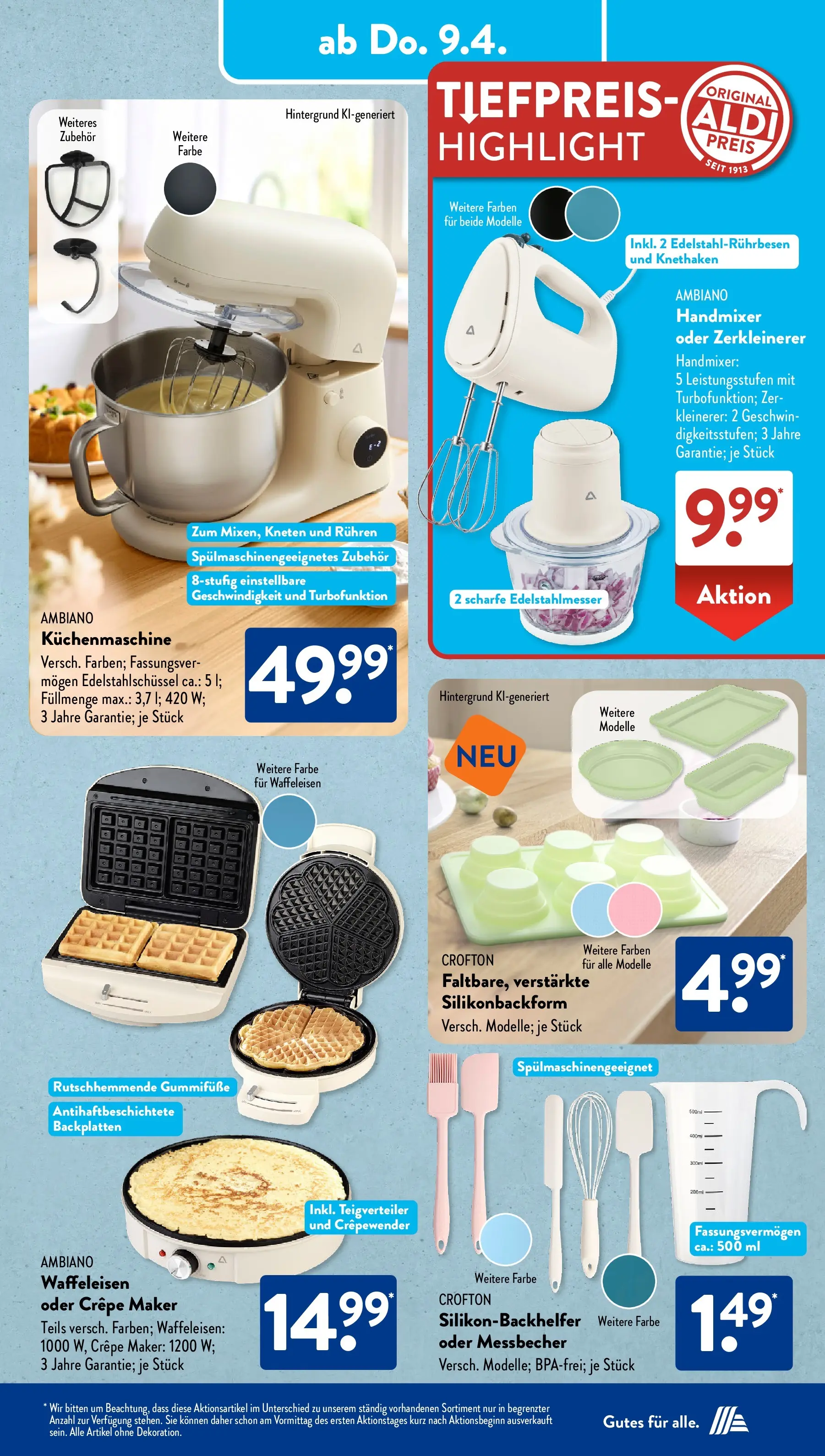 Aldi Süd - Aldi Süd: Wochenangebote (ab 05.04.2026) zum Blättern | Seite: 15 | Produkte: Mixer, Handmixer, Waffeleisen