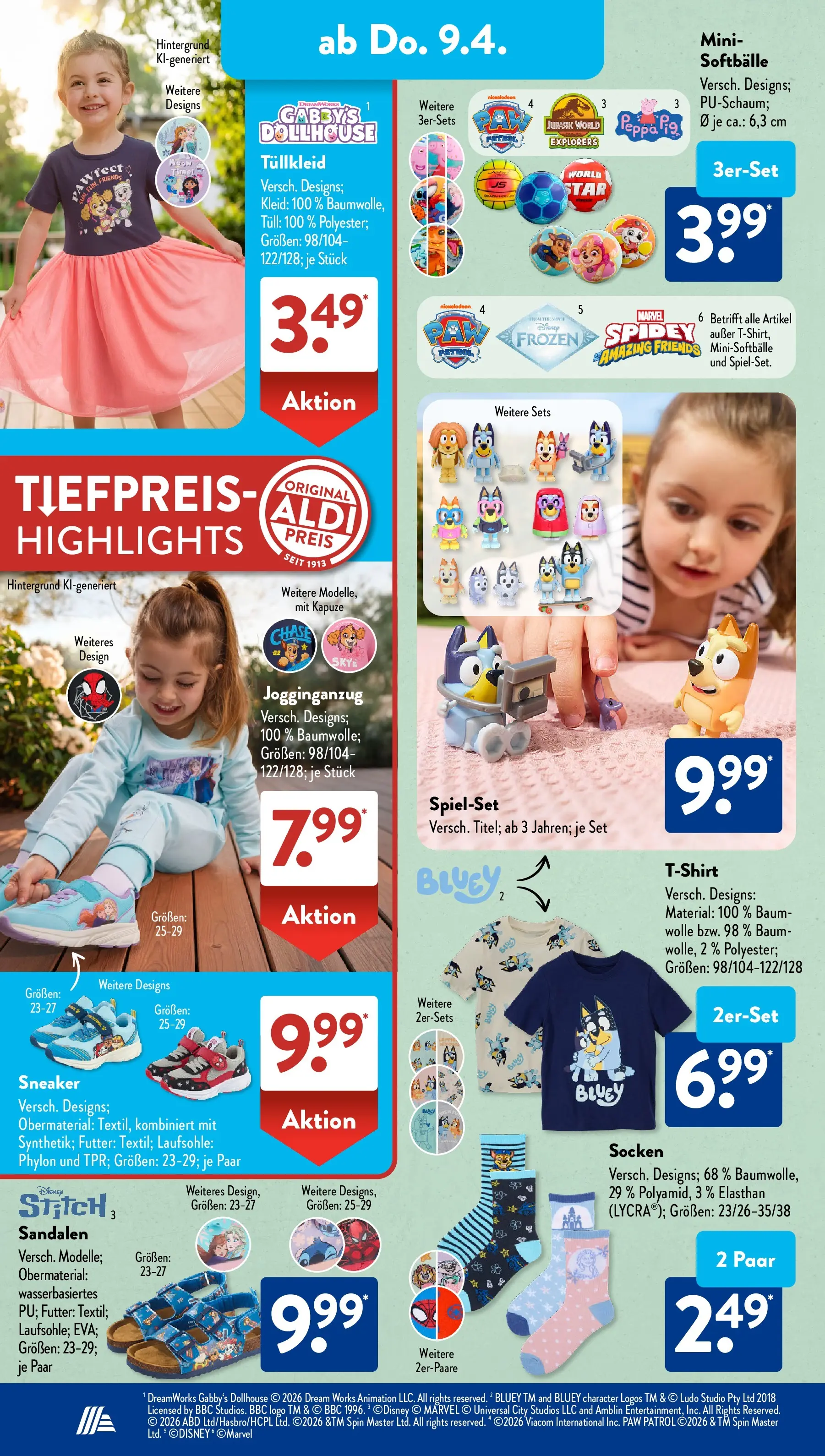 Aldi Süd - Aldi Süd: Wochenangebote (ab 05.04.2026) zum Blättern | Seite: 20 | Produkte: Socken, Sandalen, Kleid