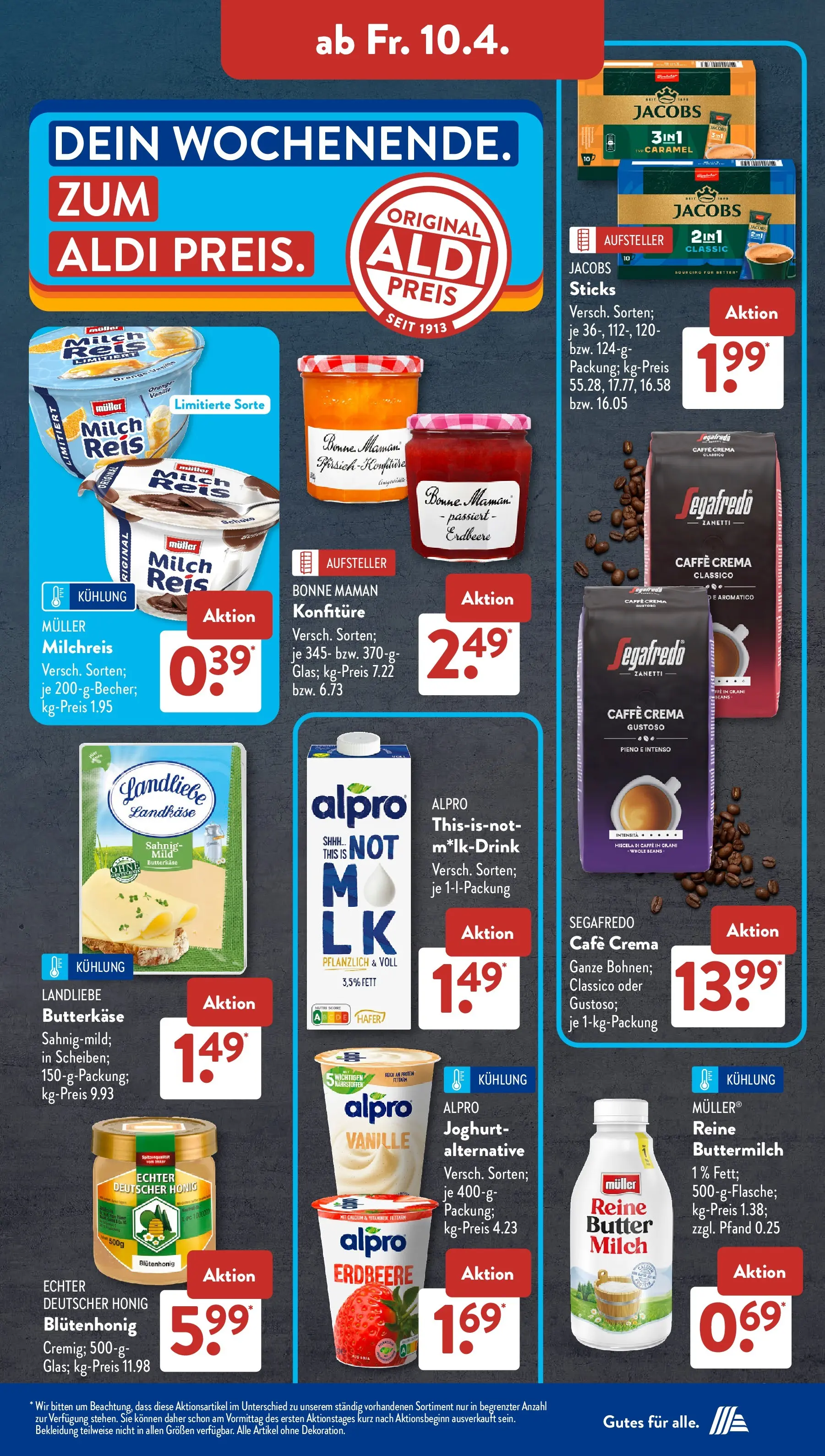 Aldi Süd - Aldi Süd: Wochenangebote (ab 05.04.2026) zum Blättern | Seite: 21 | Produkte: Buttermilch, Butter, Alpro, TV
