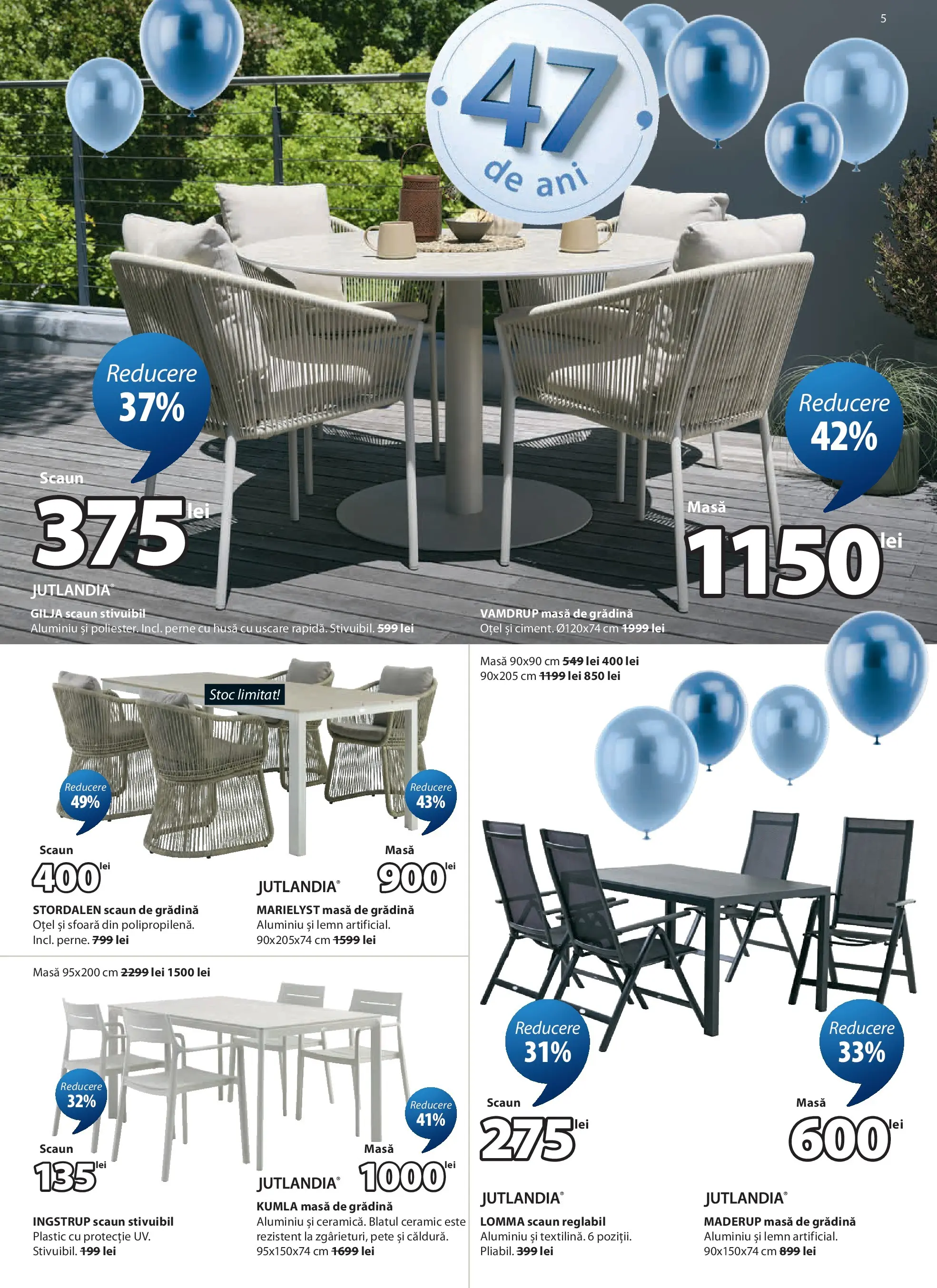 JYSK Catalog - Oferta 25.03.2026 - 23.04.2026 | Pagină: 5 | Produse: Masă, Scaun