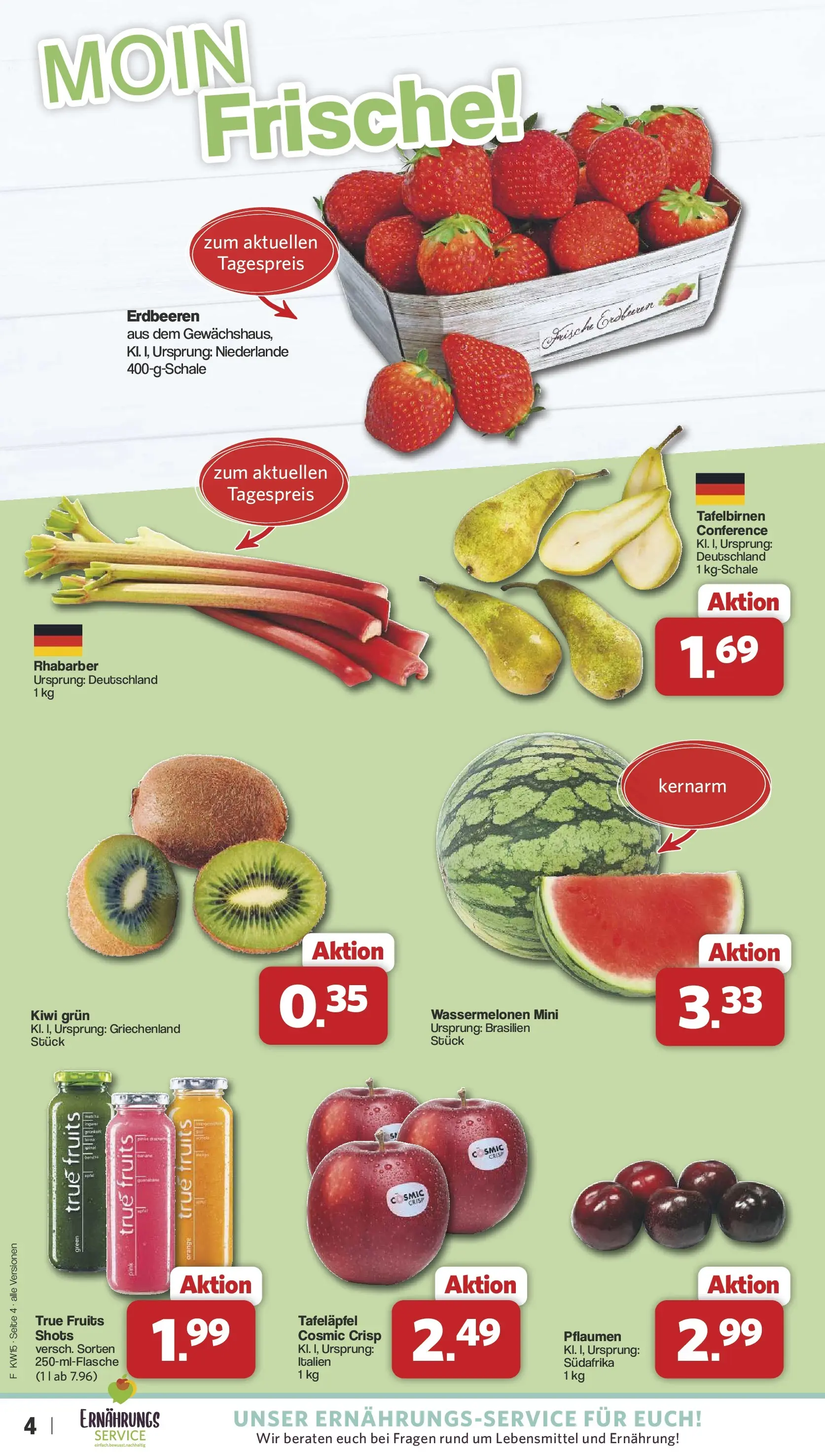 Famila Nordwest Wochenangebote (ab 07.04.2026) zum Blättern | Seite: 4 | Produkte: Pflaumen, Rhabarber, Erdbeeren, Kiwi