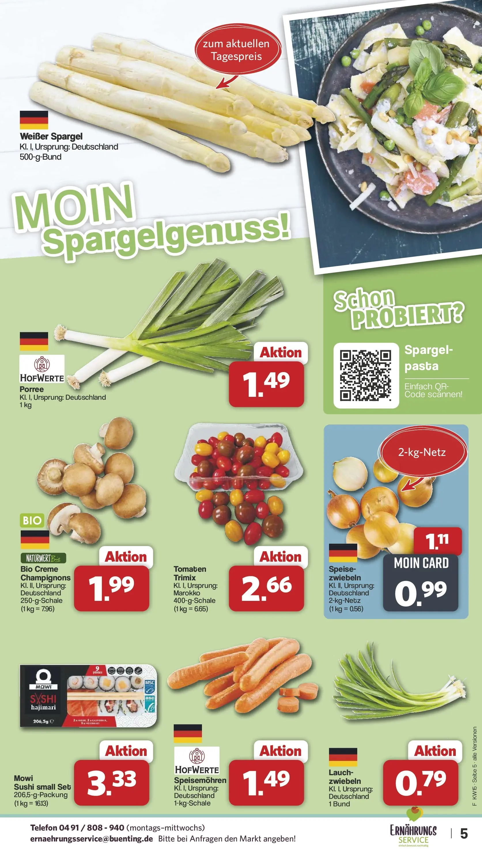 Famila Nordwest Wochenangebote (ab 07.04.2026) zum Blättern | Seite: 5 | Produkte: Spargel, Creme, Zwiebeln, Pasta