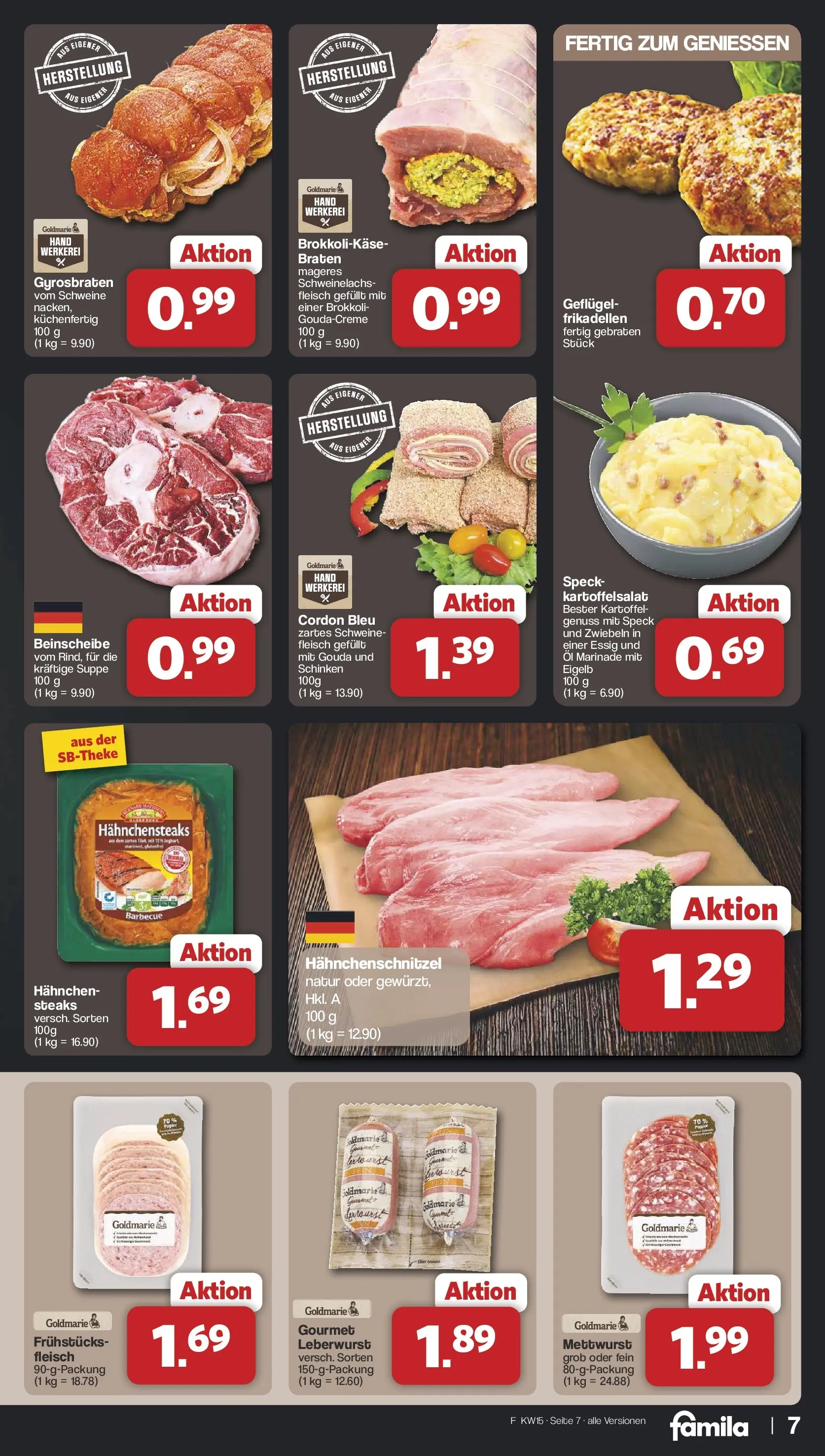 Famila Nordwest Wochenangebote (ab 07.04.2026) zum Blättern | Seite: 7 | Produkte: Öl, Gouda, Brokkoli, Schinken