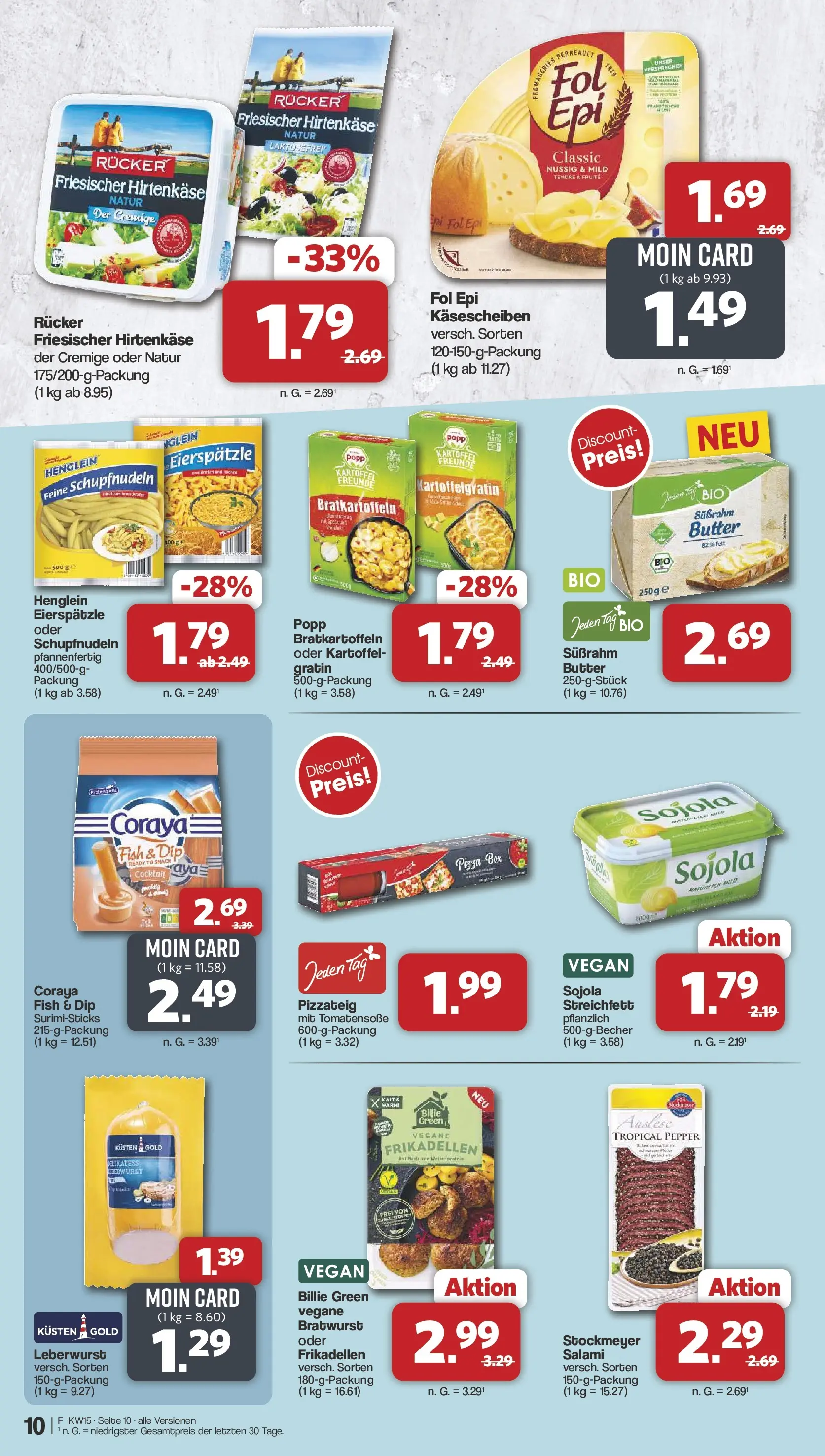 Famila Nordwest Wochenangebote (ab 07.04.2026) zum Blättern | Seite: 10 | Produkte: Butter, Bratwurst, Tomaten, Salami