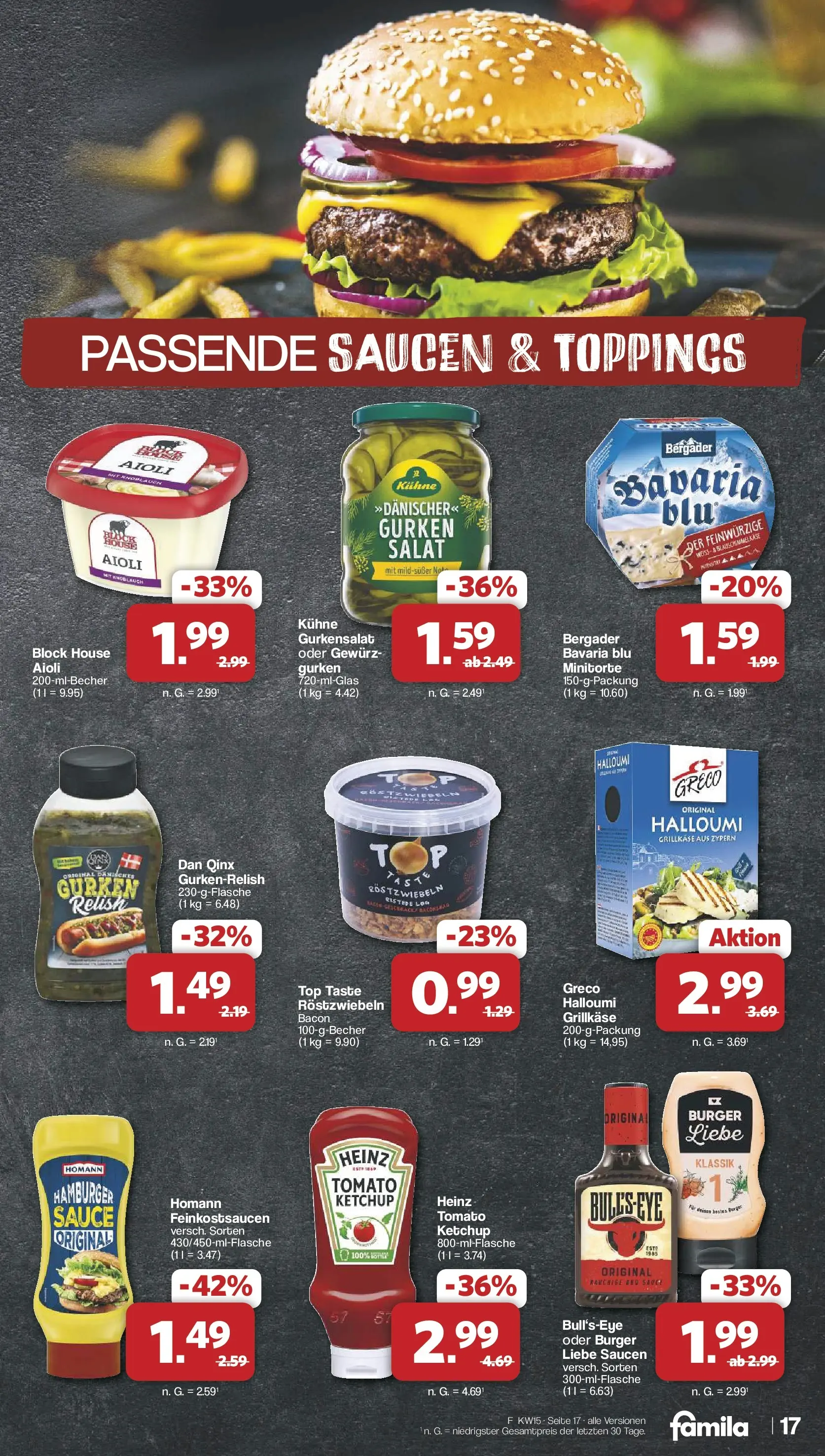 Famila Nordwest Wochenangebote (ab 07.04.2026) zum Blättern | Seite: 17 | Produkte: Top, Ketchup, Eis, Salat