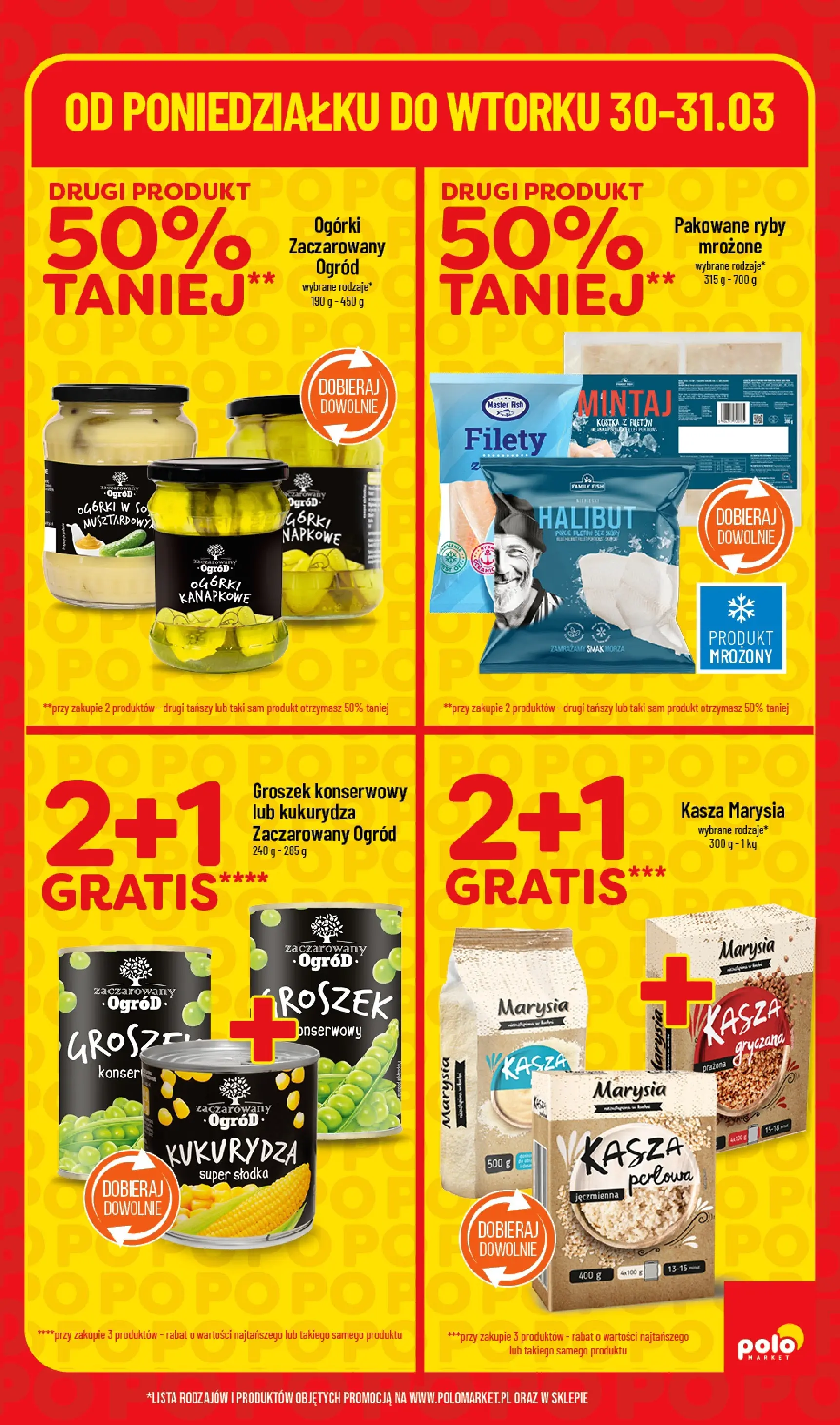 Nowa POLOmarket gazetka od jutra 30.03.2026 | Strona: 5 | Produkty: Kasza, Halibut, Ryby, Ogórki