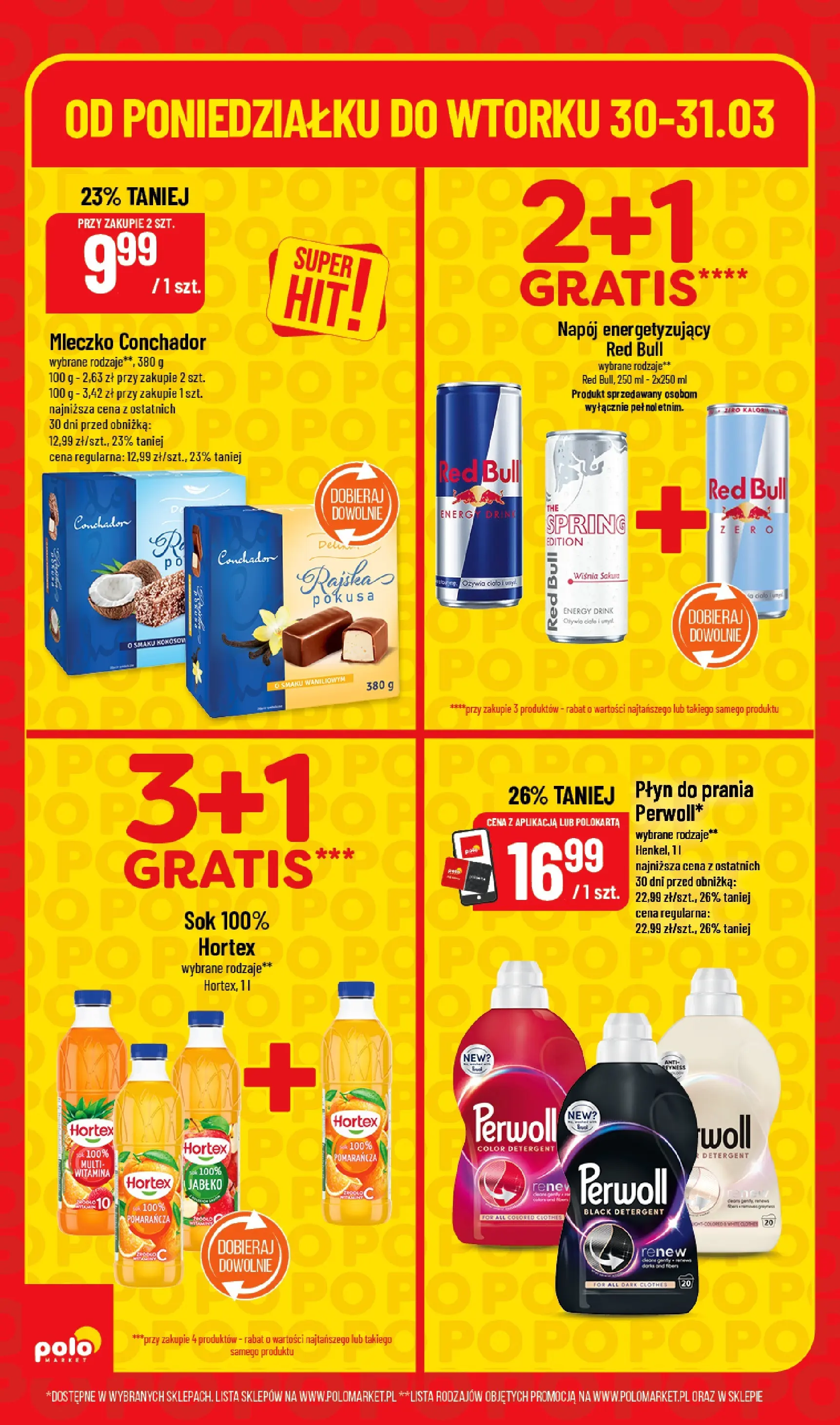 Nowa POLOmarket gazetka od jutra 30.03.2026 | Strona: 6 | Produkty: Red bull, Sok, Detergent