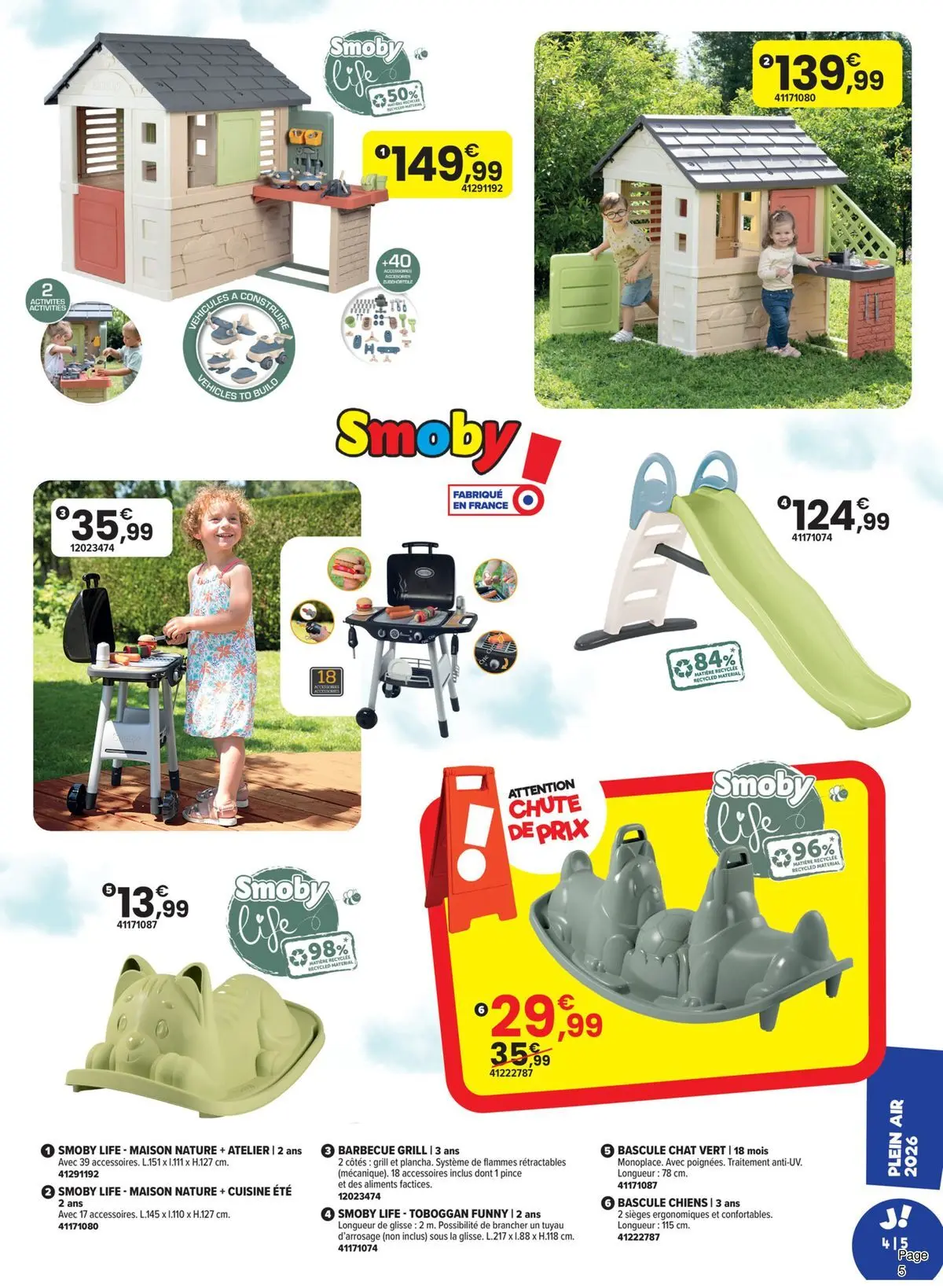 Offres - LE PLEIN AIR VERSION EXTRA 【Avril】 | Page: 5 | Produits: Barbecue, Toboggan, Grill, Tuyau
