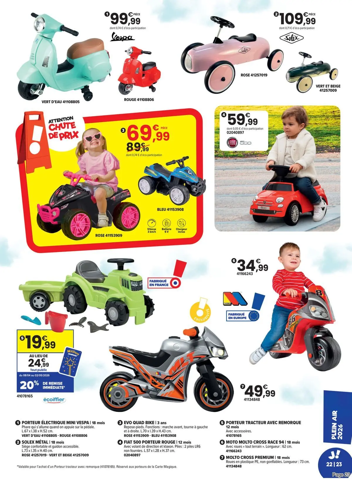 Offres - LE PLEIN AIR VERSION EXTRA 【Avril】 | Page: 23 | Produits: Remorque, Batterie, Piles