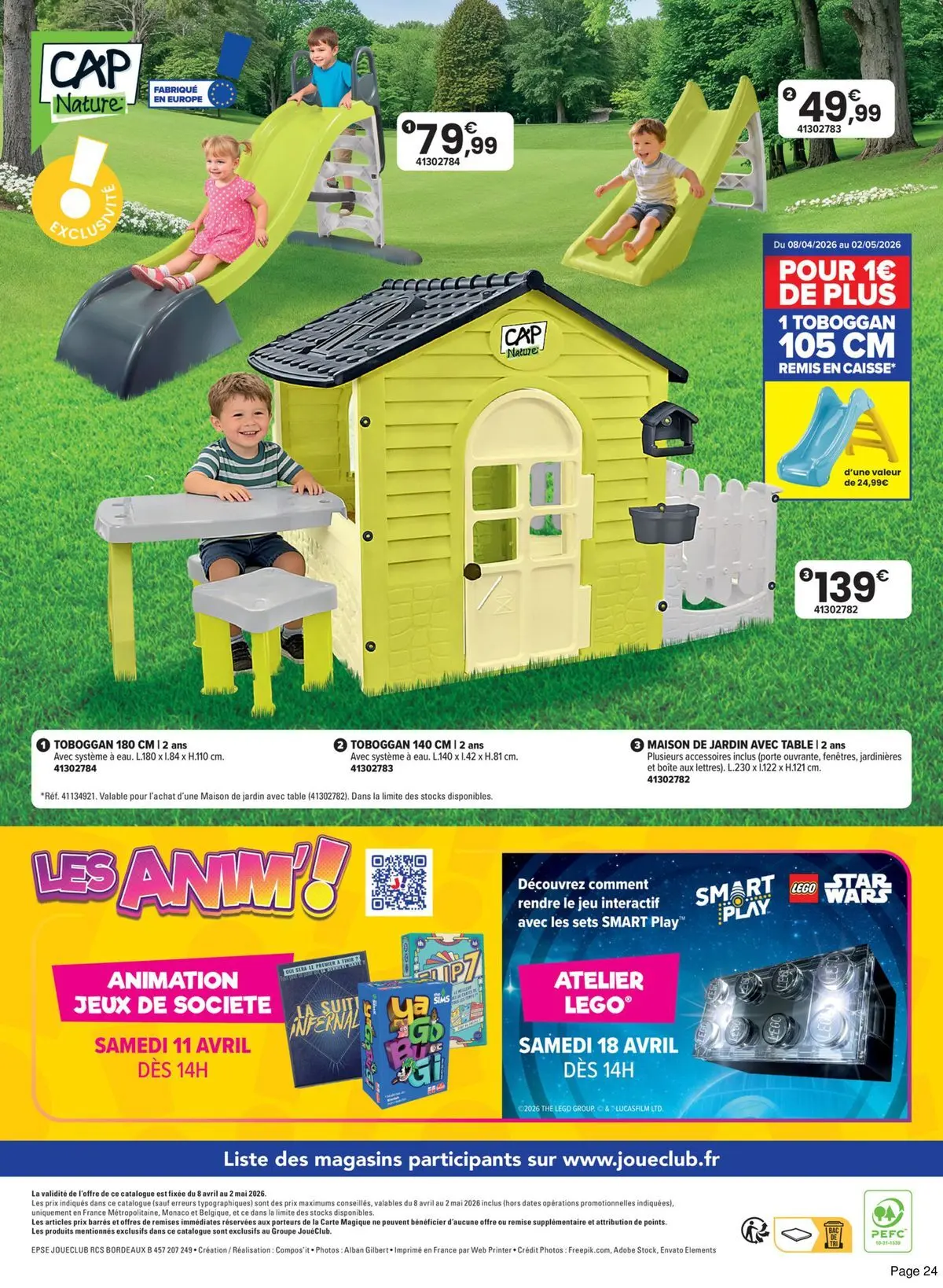 Offres - LE PLEIN AIR VERSION EXTRA 【Avril】 | Page: 24 | Produits: Toboggan, Porte, Table, Jeux
