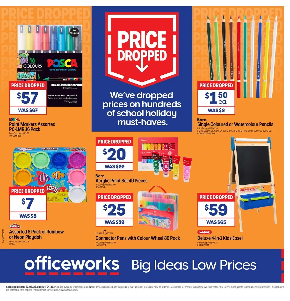 Officeworks - April Trade - 30/03/2026 > weekly / monthly specials | Page: 1 | Products: Water, Connector