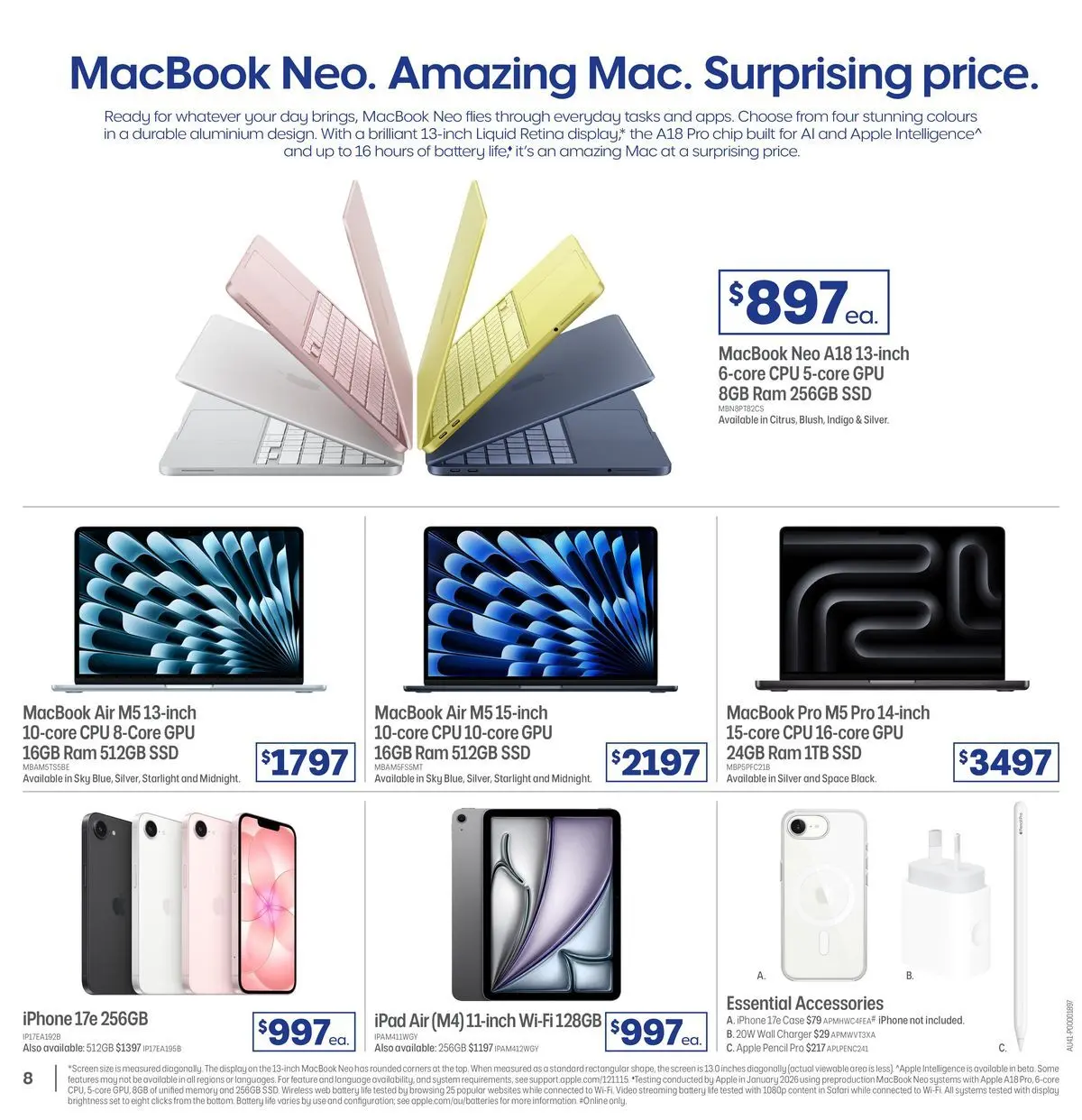 Officeworks - April Trade - 30/03/2026 > weekly / monthly specials | Page: 8 | Products: Battery, Accessories, Iphone, Screen