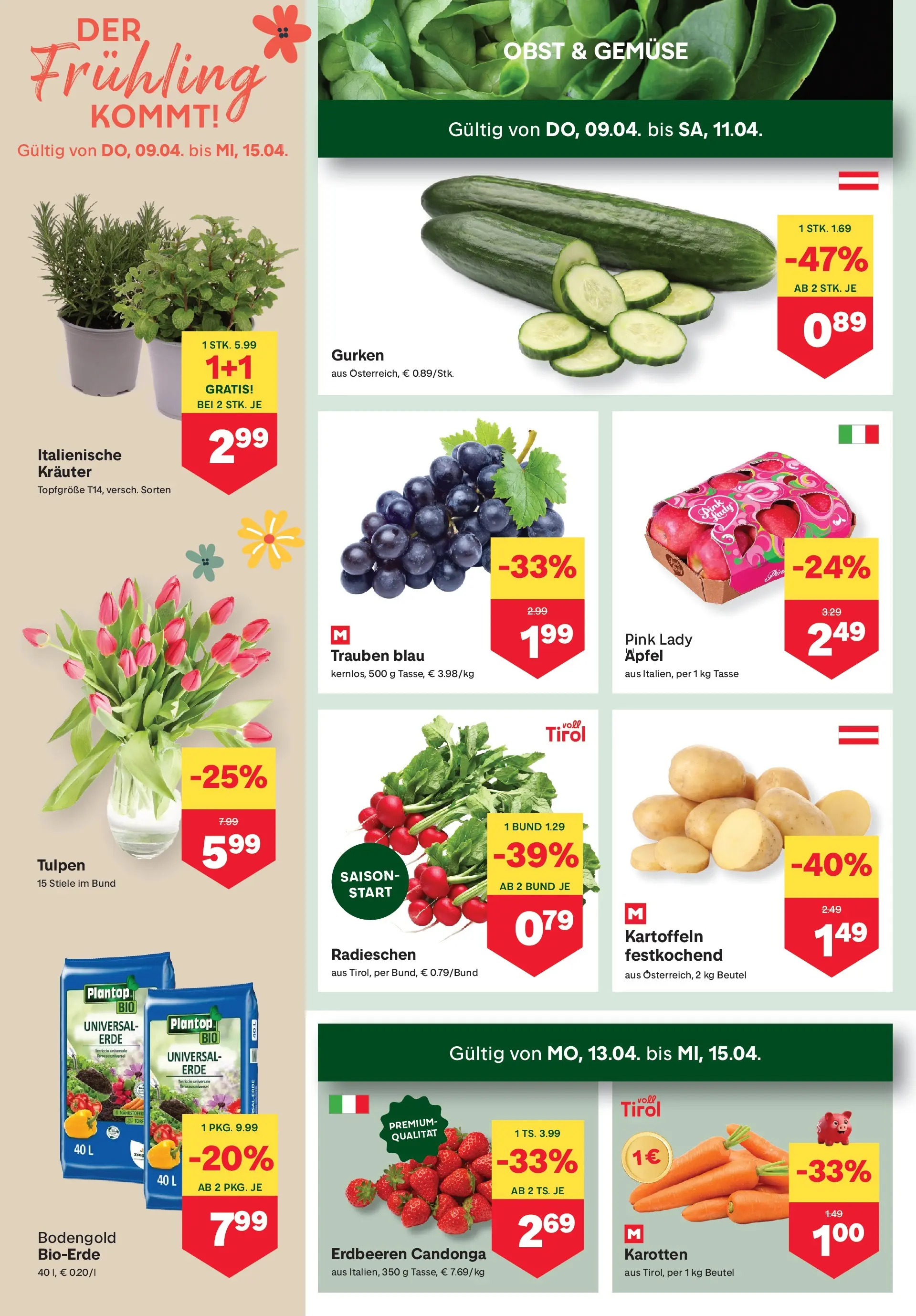 MPREIS Saalbach von 08.04.2026 - Aktuelle Angebote | Seite: 2 | Produkte: Erdbeeren, Kartoffeln, Gemüse, Äpfel