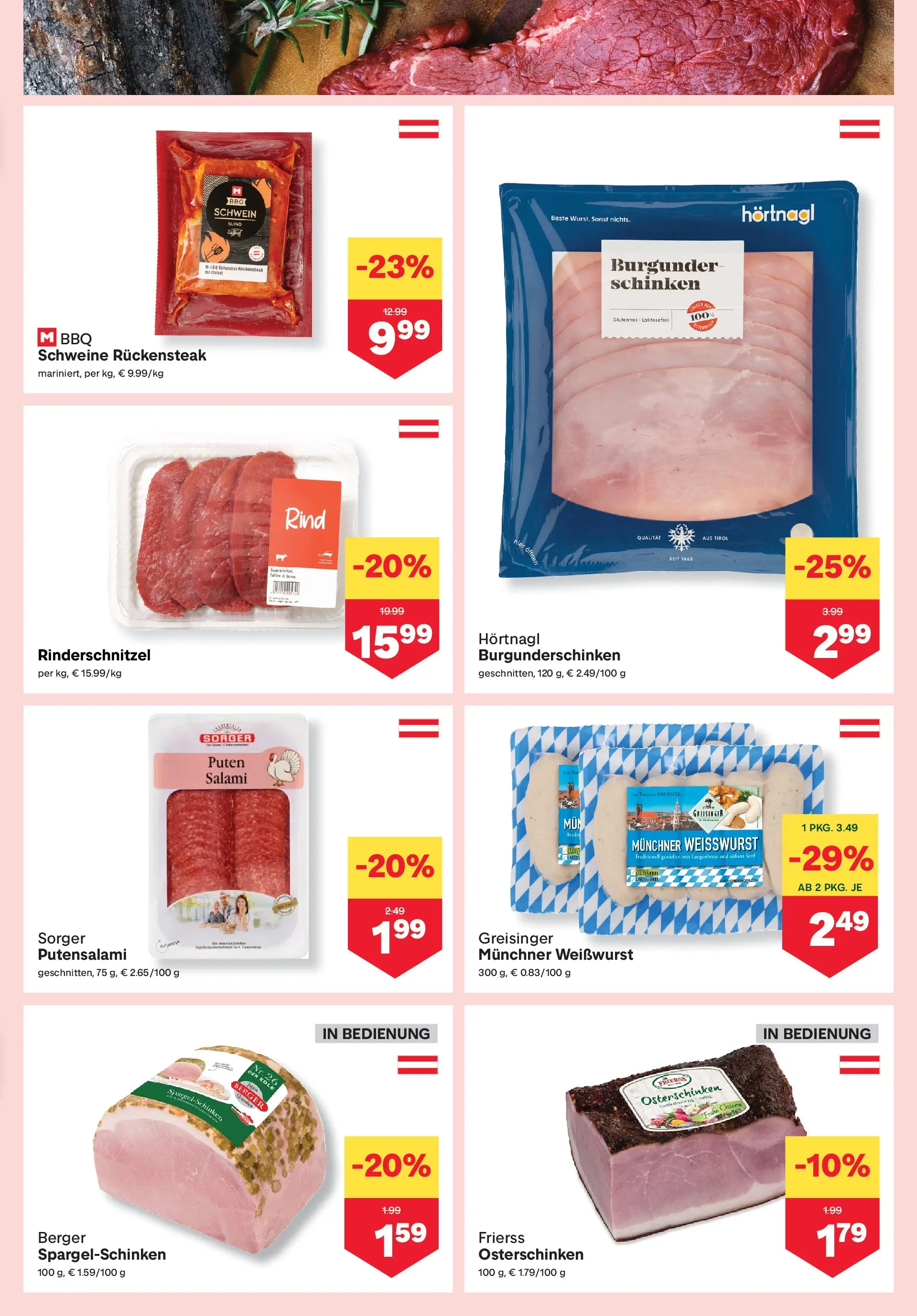 MPREIS Saalbach von 08.04.2026 - Aktuelle Angebote | Seite: 3 | Produkte: Salami, Schinken