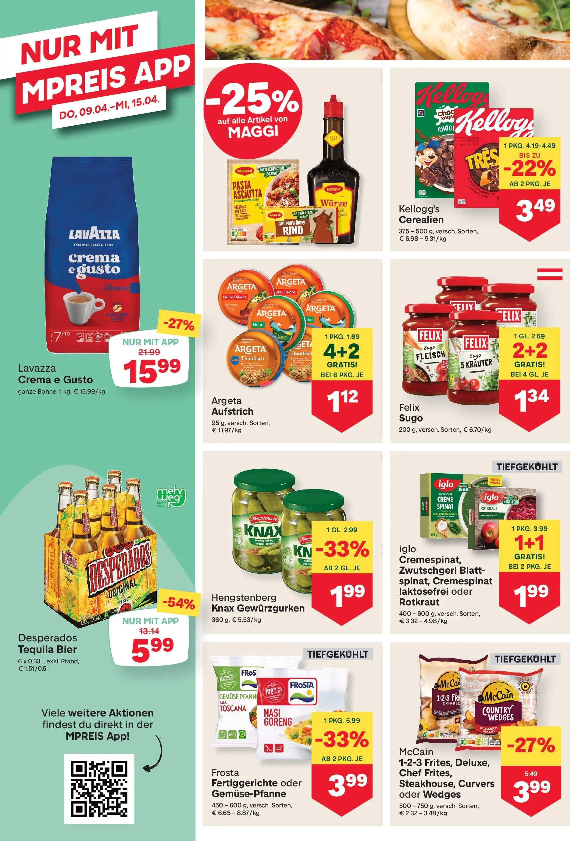 MPREIS Saalbach von 08.04.2026 - Aktuelle Angebote | Seite: 8 | Produkte: Pasta, Gemüse, Creme, Bier