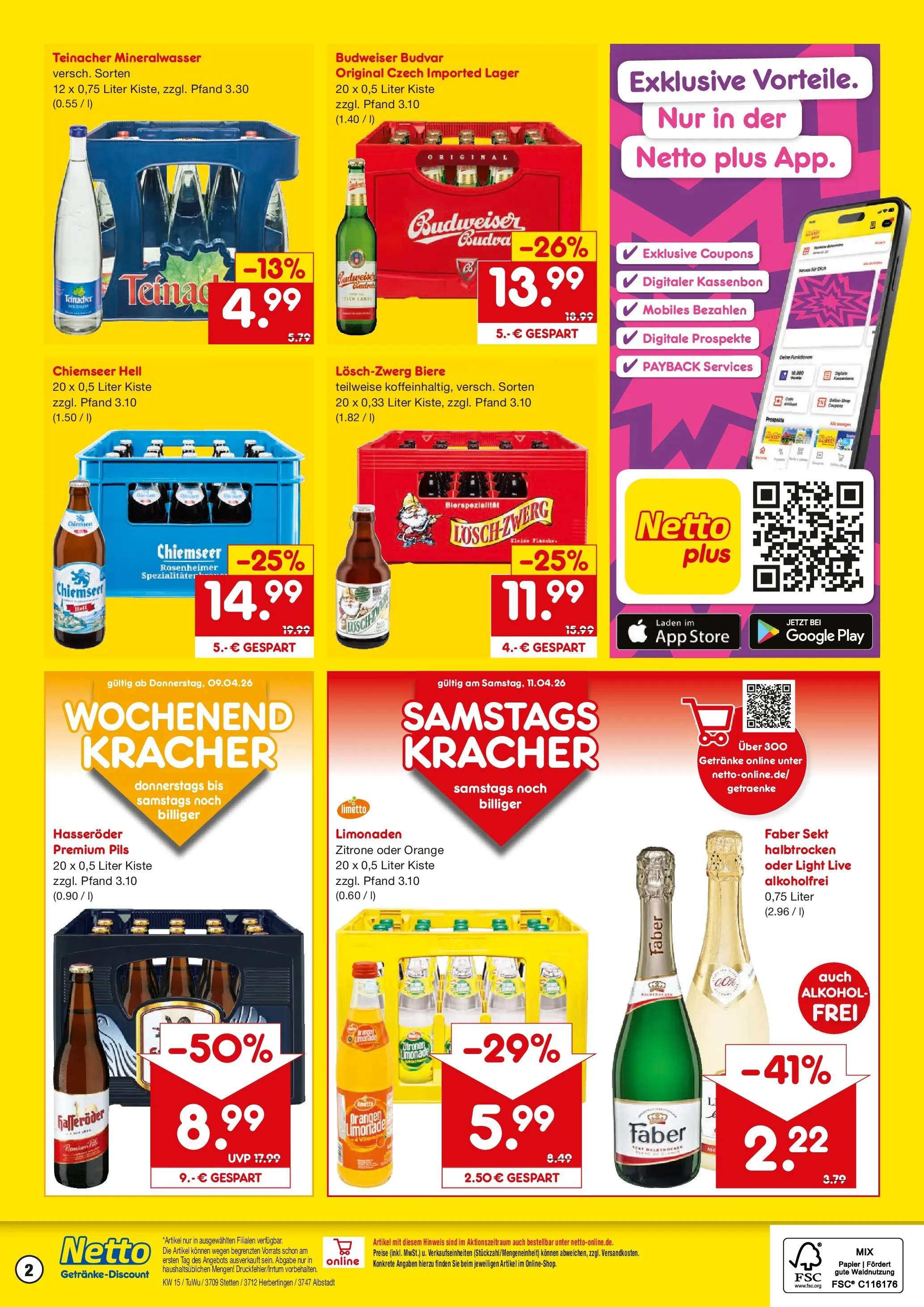 Netto Marken-Discount Prospekt Herbertingen	 (ab 07.04.2026) » Angebote | Seite: 2 | Produkte: Pils, Limonade, Mineralwasser, Zitrone