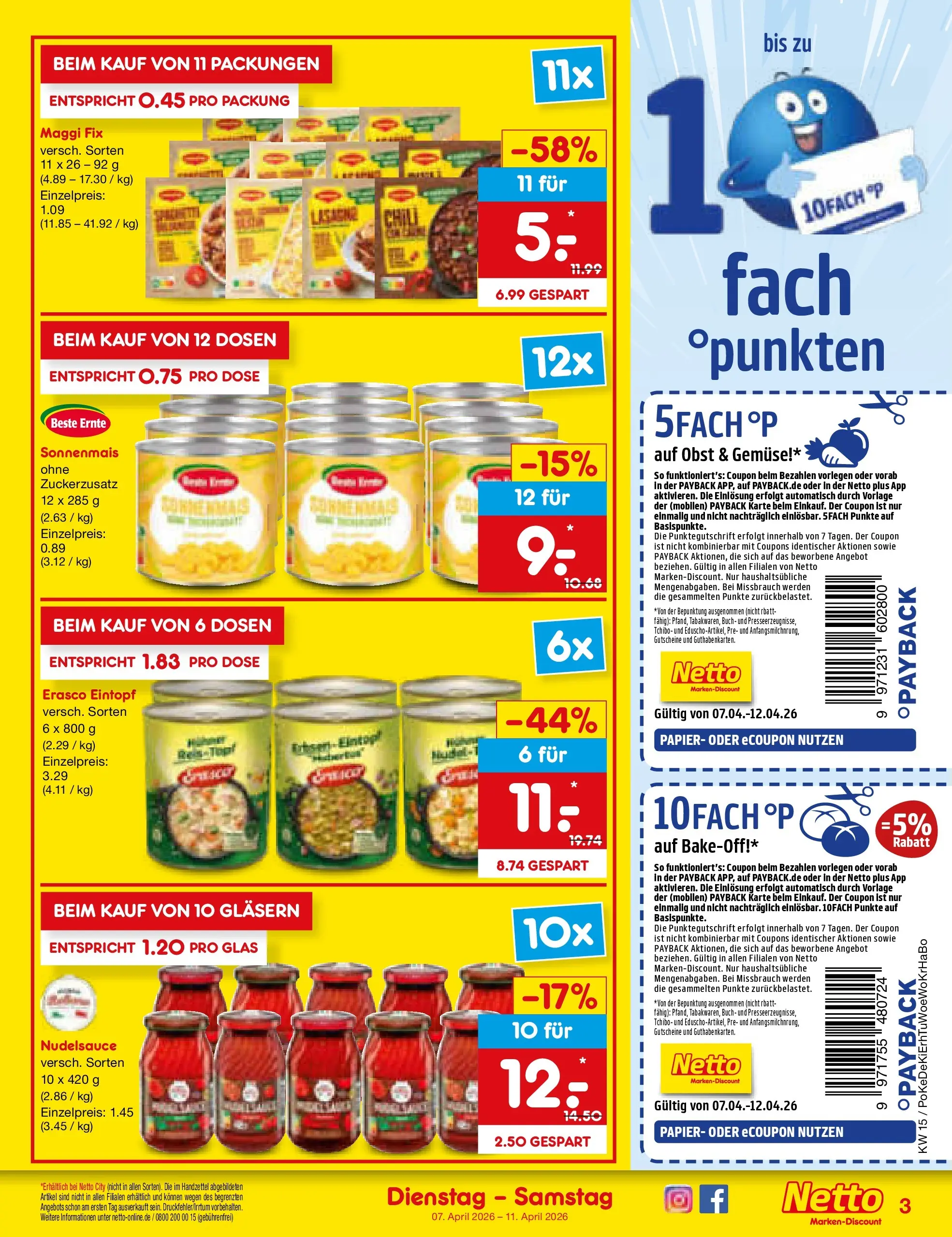 Netto Marken-Discount Prospekt Bad Friedrichshall	 (ab 07.04.2026) » Angebote | Seite: 3 | Produkte: Maggi, Gemüse, Obst, Maggi fix