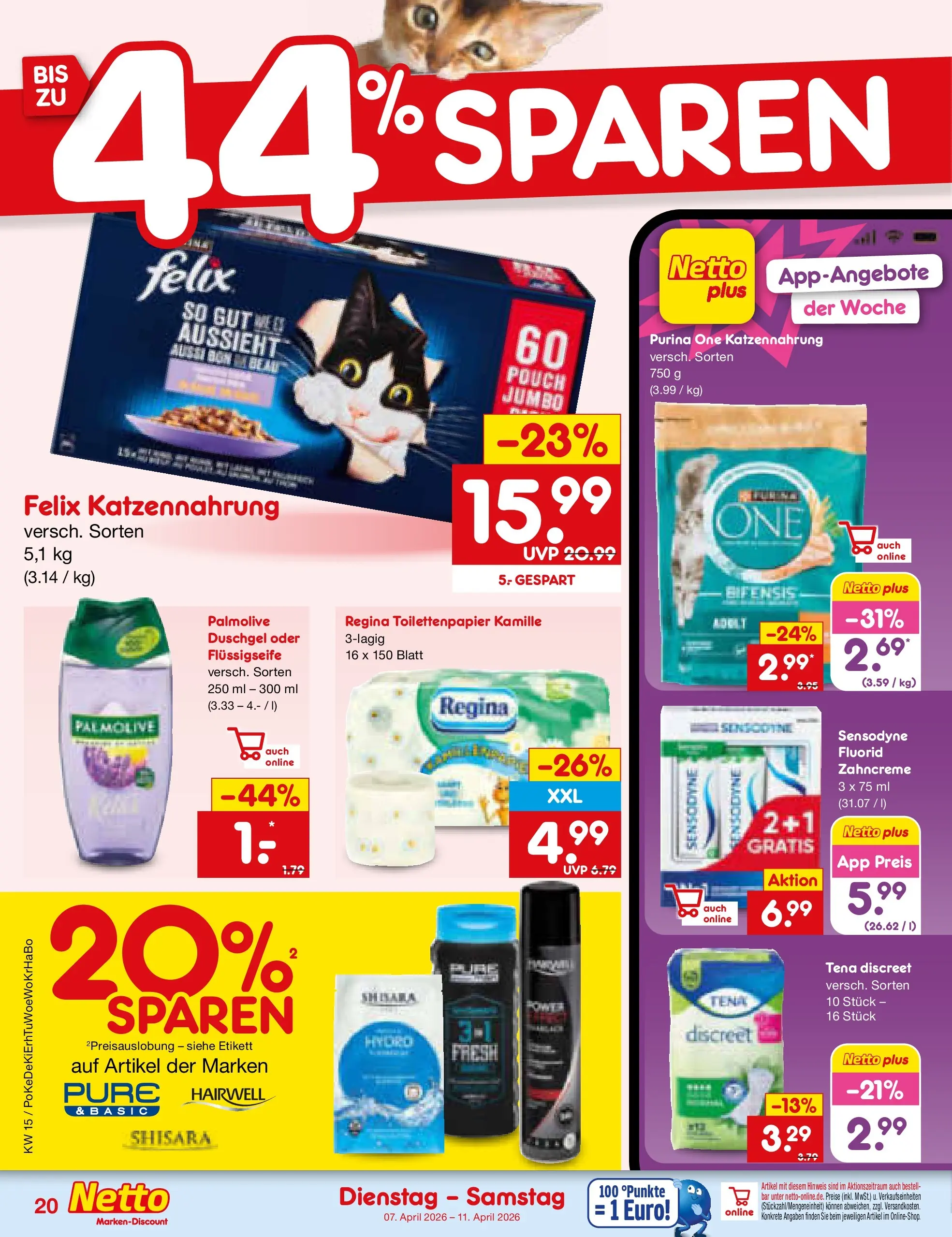 Netto Marken-Discount Prospekt Bad Friedrichshall	 (ab 07.04.2026) » Angebote | Seite: 30 | Produkte: Purina one, Duschgel, Toilettenpapier