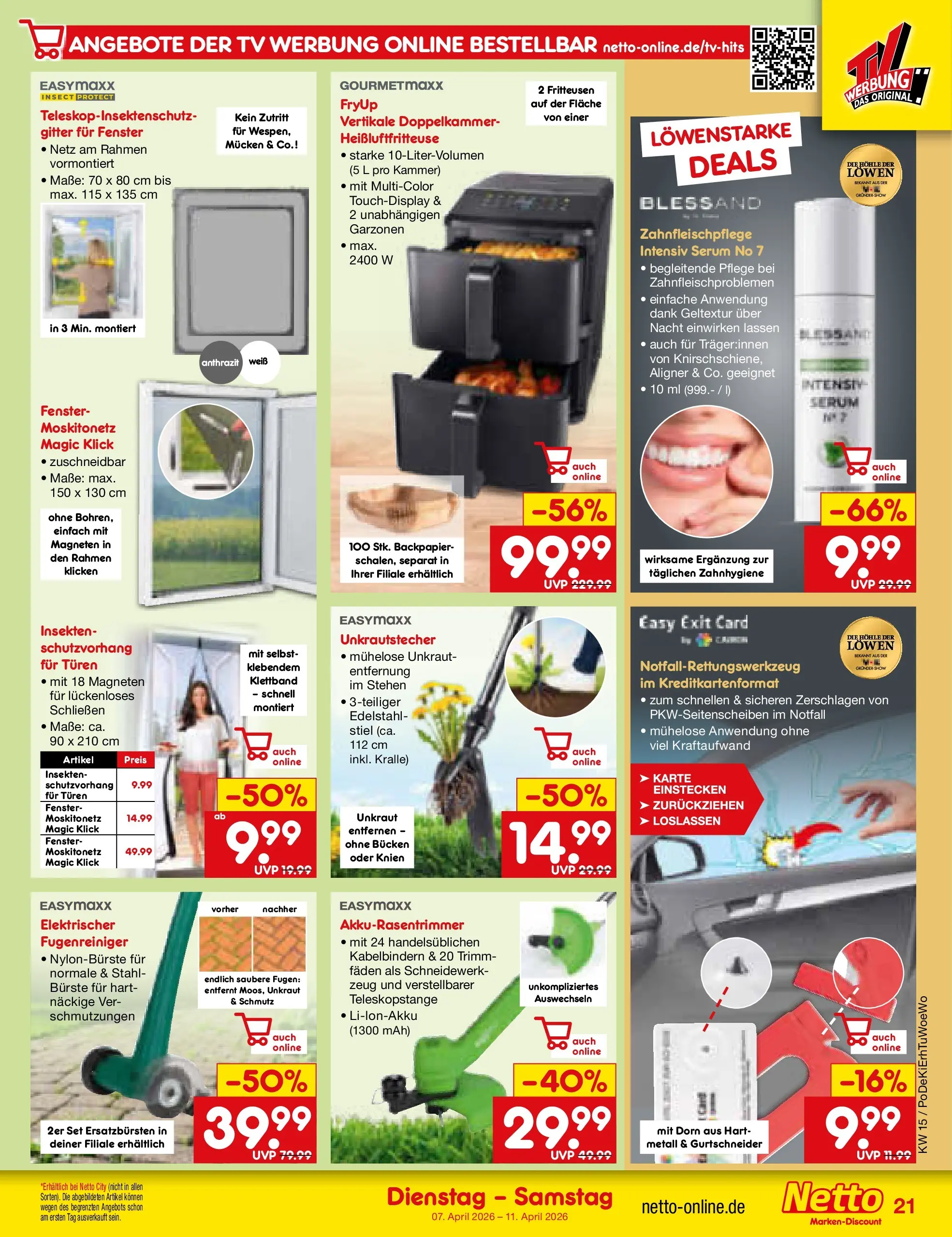 Netto Marken-Discount Prospekt Bad Friedrichshall	 (ab 07.04.2026) » Angebote | Seite: 31 | Produkte: Bürste, Serum, Heißluftfritteuse, TV