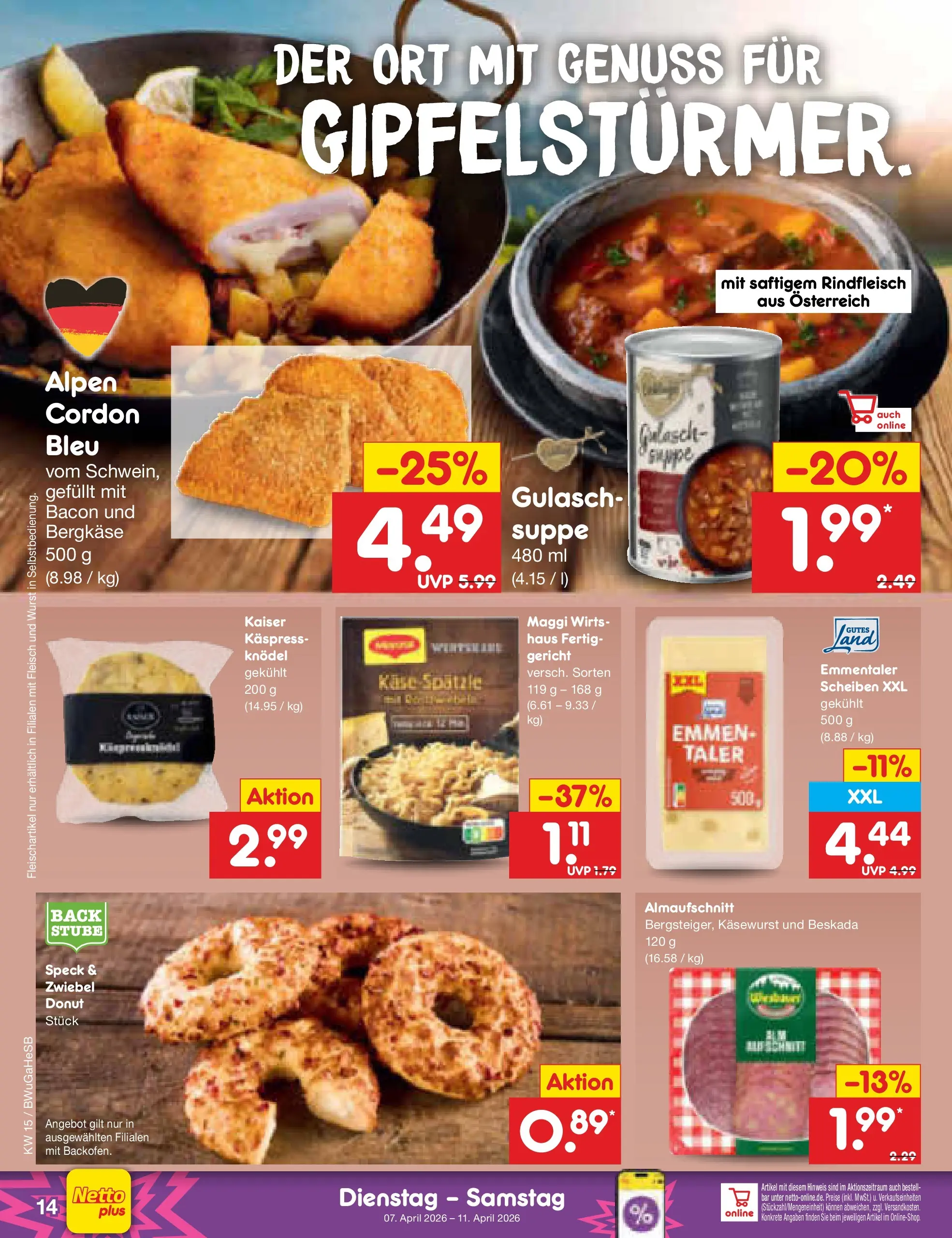 Netto Marken-Discount Prospekt Hamburg	 (ab 07.04.2026) » Angebote | Seite: 16 | Produkte: Maggi, Wurst, Rindfleisch, Fleisch