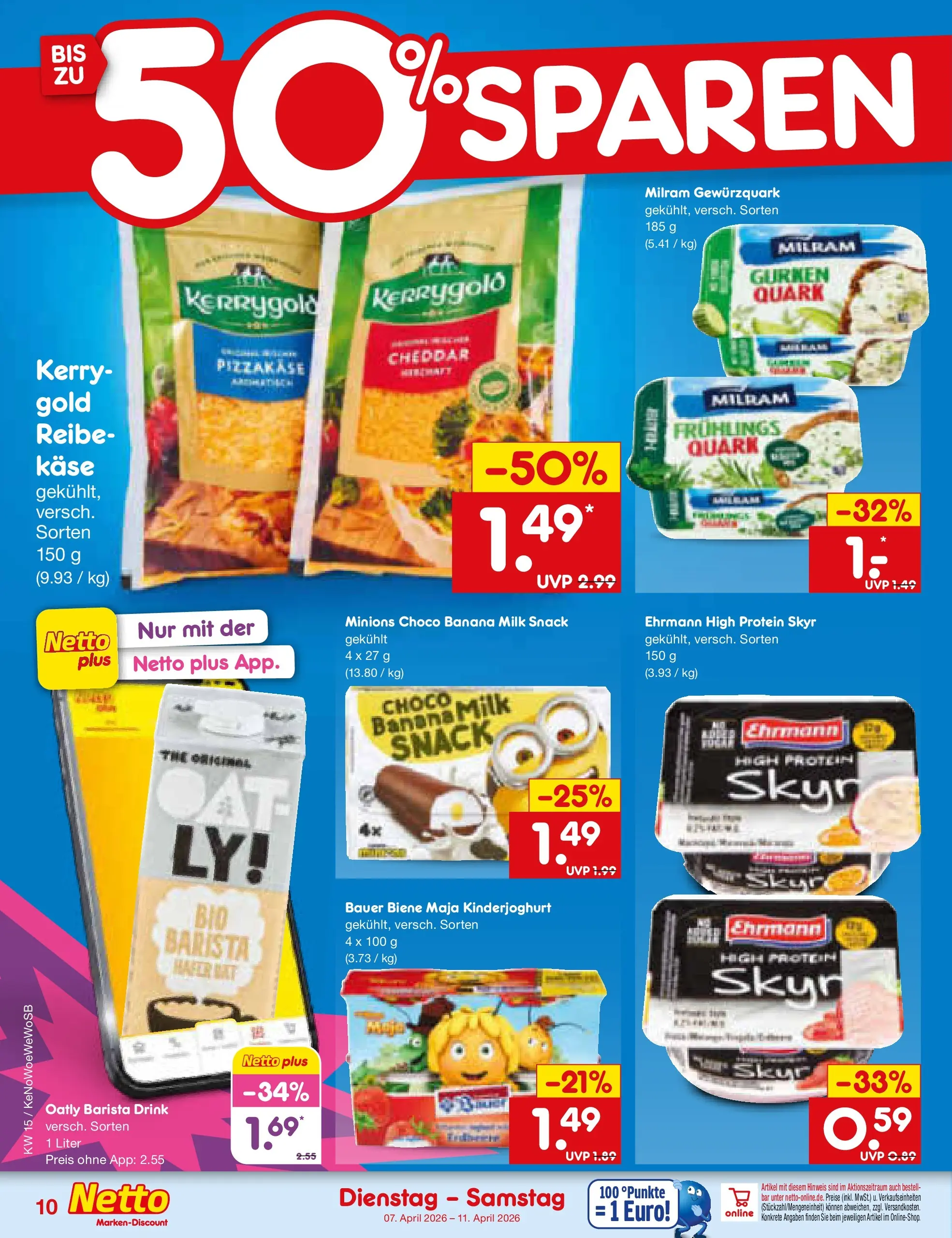 Netto Marken-Discount Prospekt Bonn	 (ab 07.04.2026) » Angebote | Seite: 12 | Produkte: Quark, Käse, Skyr, Oatly
