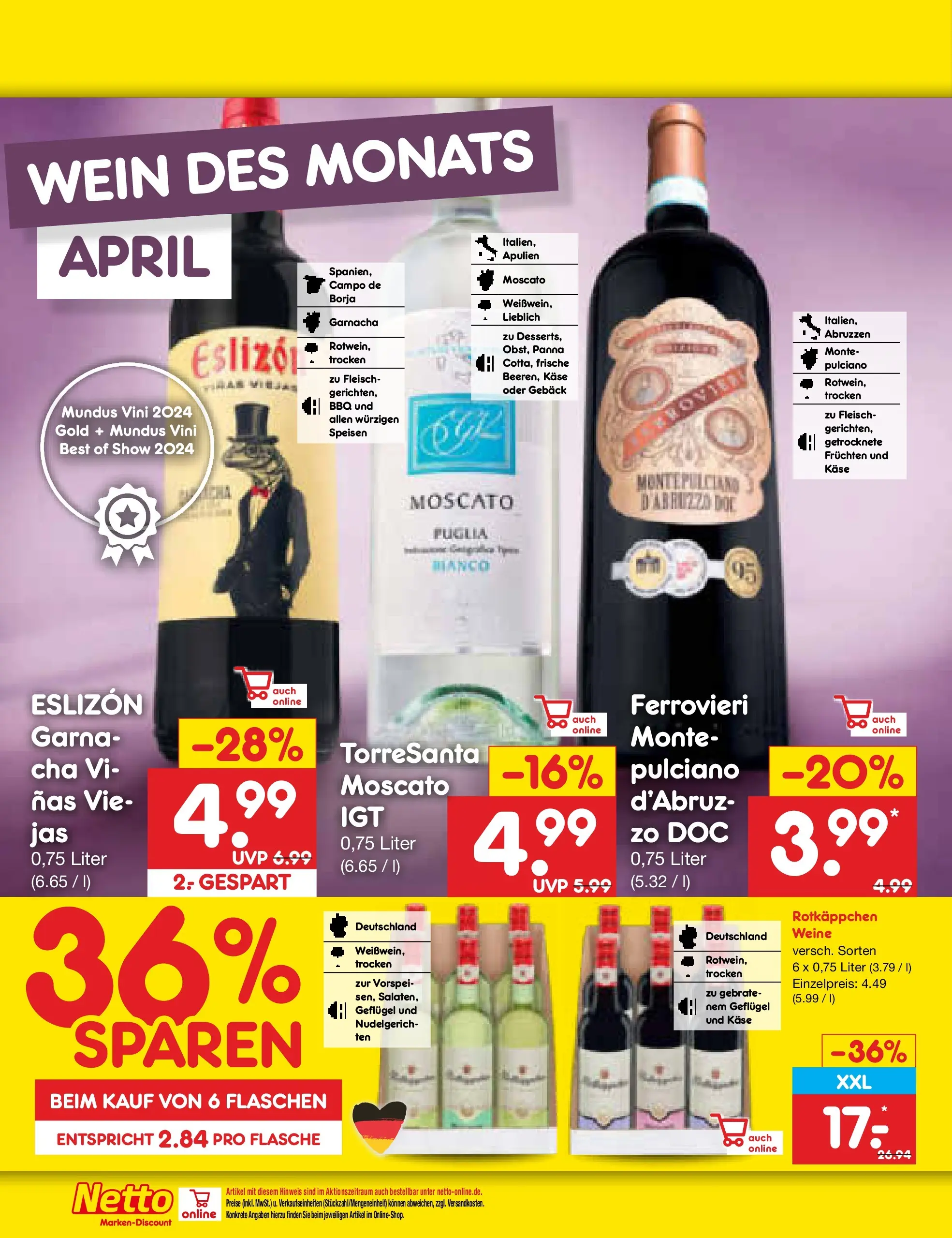 Netto Marken-Discount Prospekt Kröpelin	 (ab 07.04.2026) » Angebote | Seite: 22 | Produkte: Käse, Rotkäppchen, Wein, Fleisch