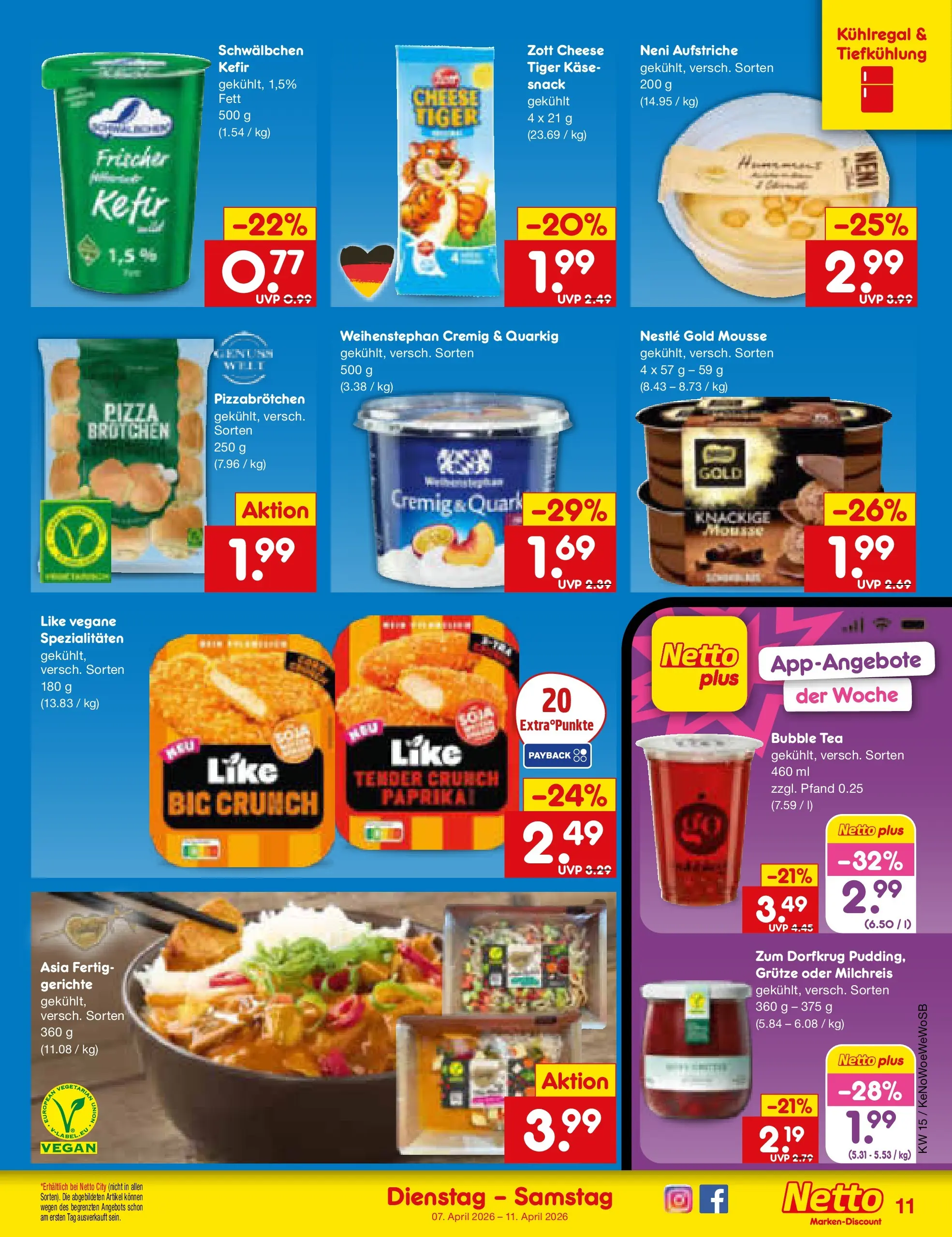 Netto Marken-Discount Prospekt Bonn	 (ab 07.04.2026) » Angebote | Seite: 13 | Produkte: Kefir, Käse, Pizza