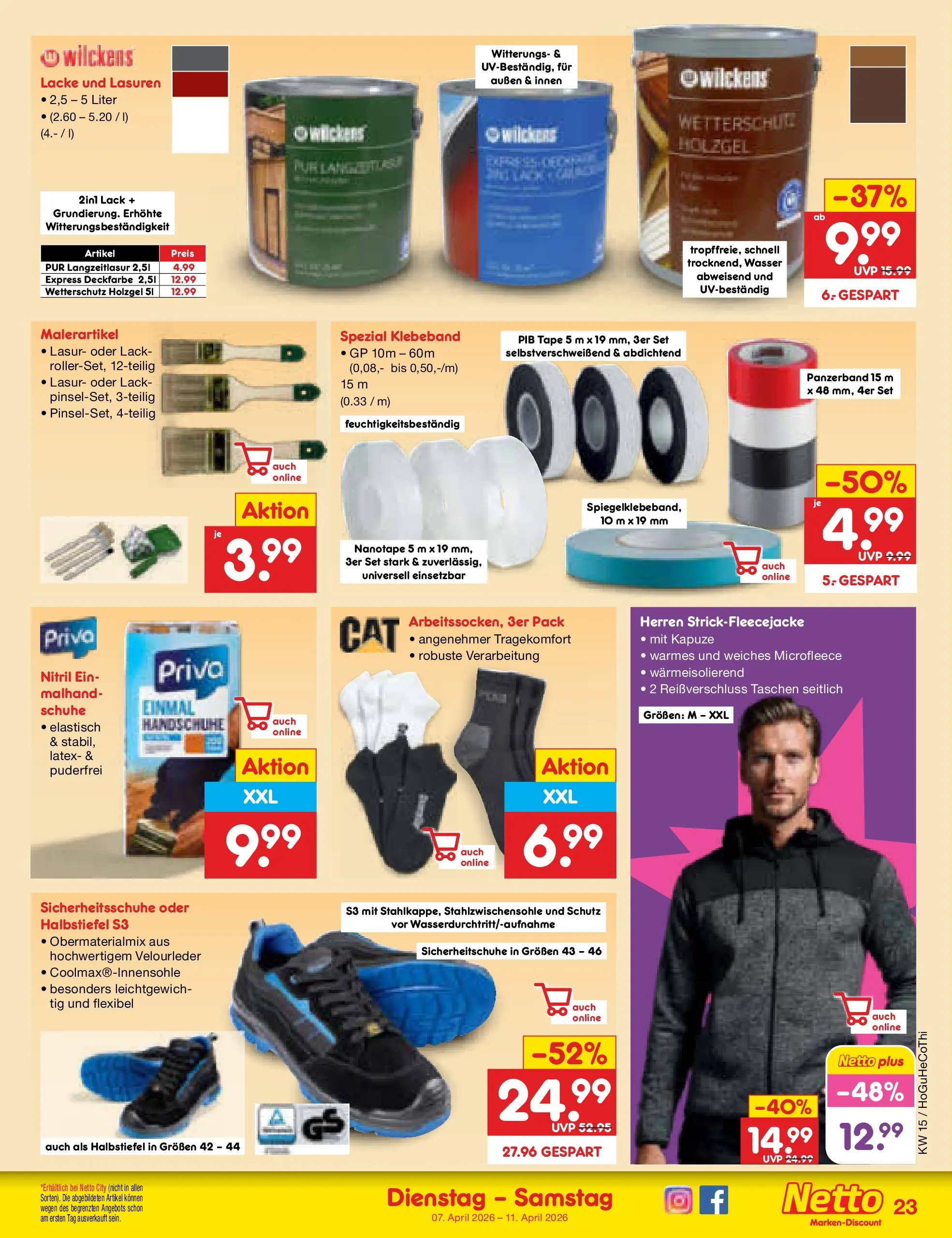 Netto Marken-Discount Prospekt Hamburg	 (ab 07.04.2026) » Angebote | Seite: 31 | Produkte: Wasser, Handschuhe