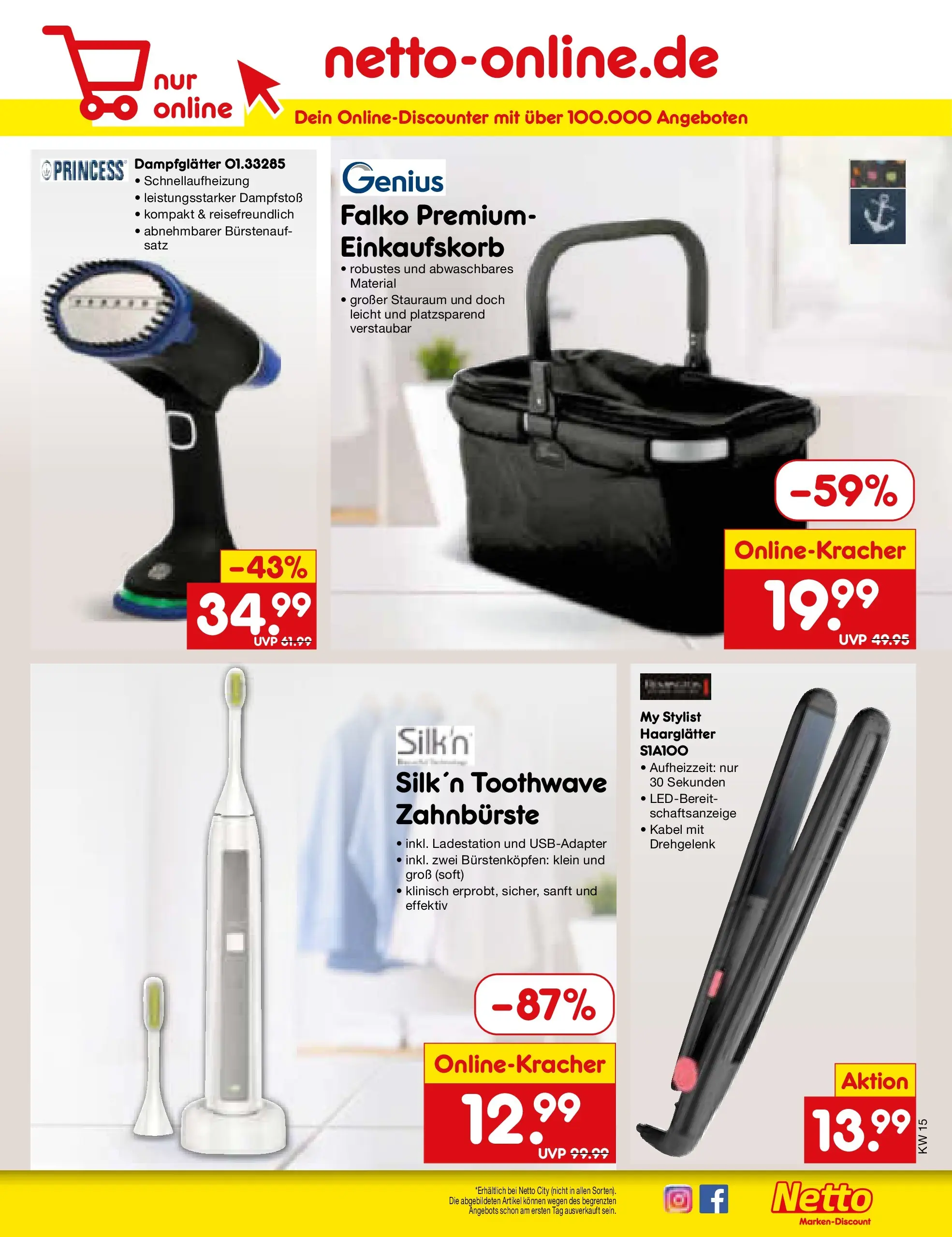 Netto Marken-Discount Prospekt Bad Friedrichshall	 (ab 07.04.2026) » Angebote | Seite: 41 | Produkte: Kabel, Haarglätter, Zahnbürste