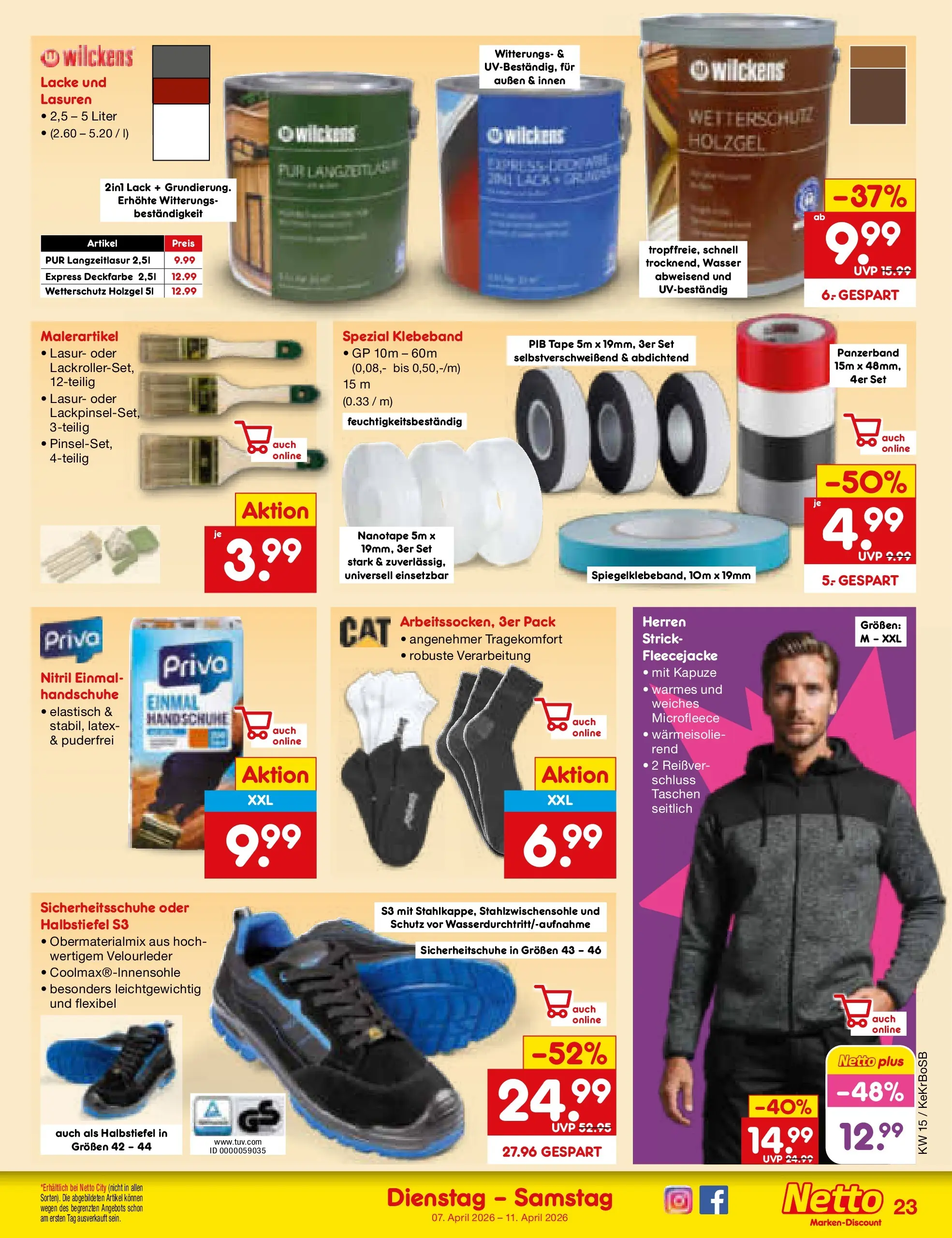 Netto Marken-Discount Prospekt Bonn	 (ab 07.04.2026) » Angebote | Seite: 33 | Produkte: Wasser, Handschuhe