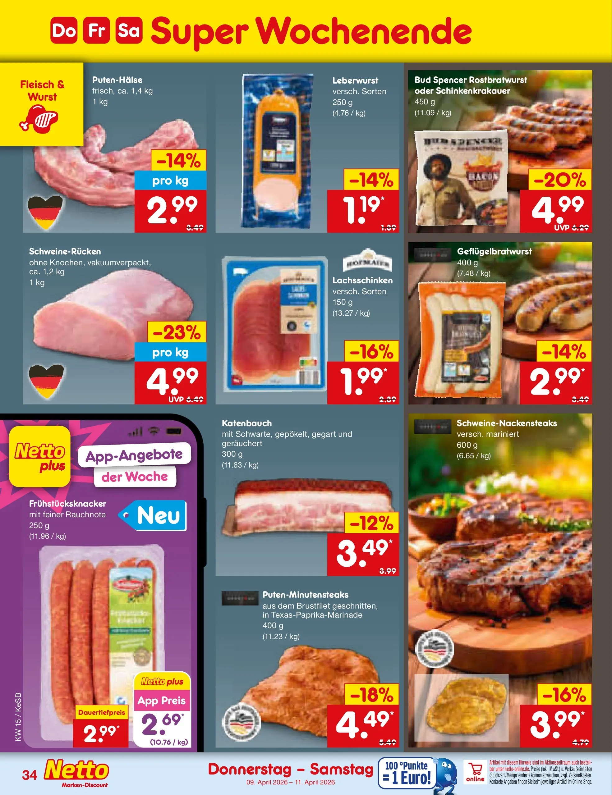 Netto Marken-Discount Prospekt Bonn	 (ab 07.04.2026) » Angebote | Seite: 50 | Produkte: Wurst, Schweinerucken, Fleisch