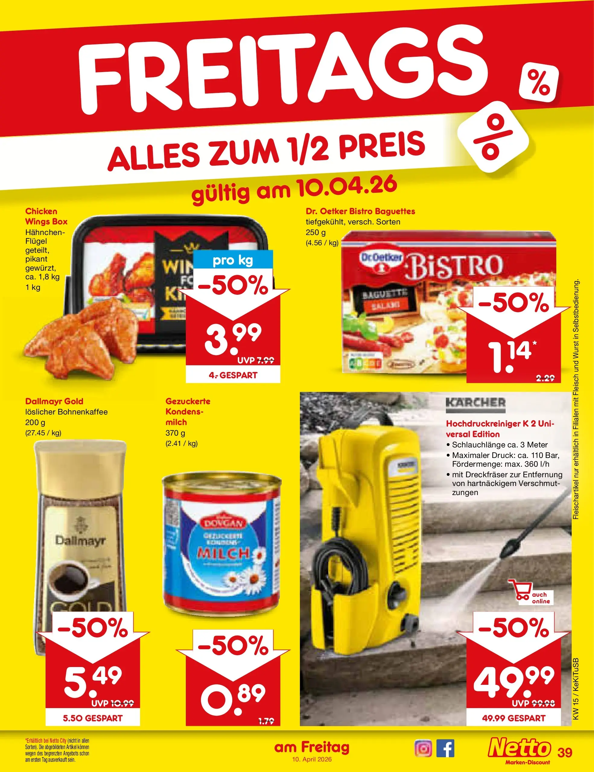 Netto Marken-Discount Prospekt Bad Friedrichshall	 (ab 07.04.2026) » Angebote | Seite: 57 | Produkte: Milch, Dallmayr, Hochdruckreiniger, Fleisch