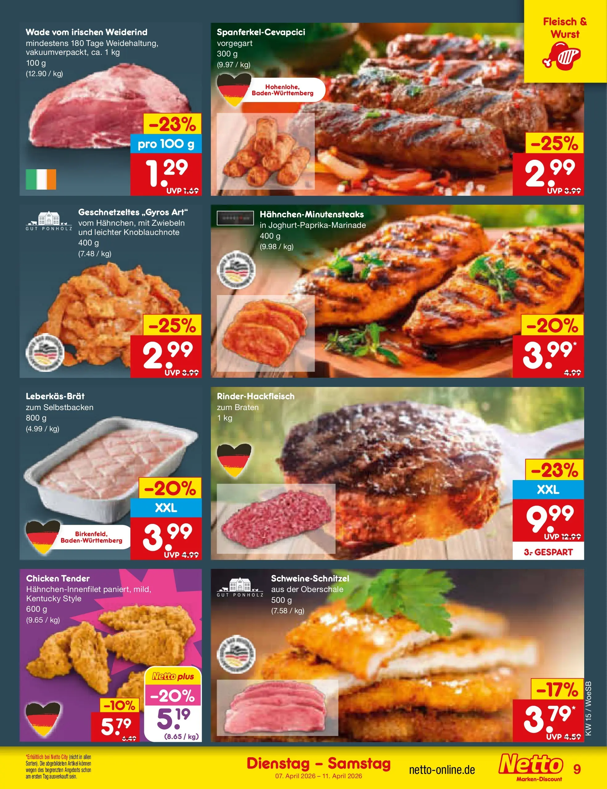 Netto Marken-Discount Prospekt Gemmingen	 (ab 07.04.2026) » Angebote | Seite: 11 | Produkte: Zwiebeln, Wurst, Fleisch