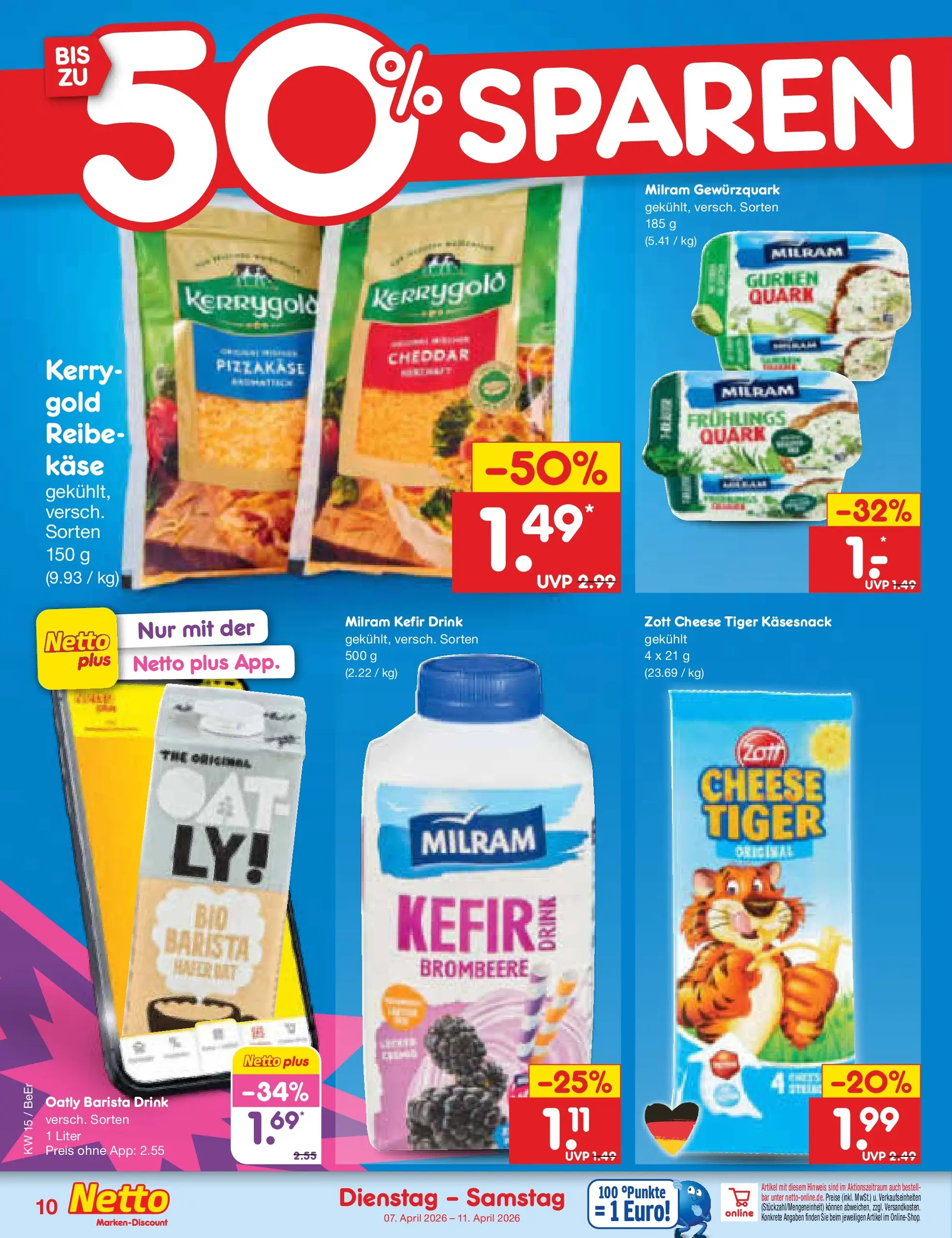 Netto Marken-Discount Prospekt Jena-Lobeda	 (ab 07.04.2026) » Angebote | Seite: 12 | Produkte: Kefir, Quark, Oatly, Gurken