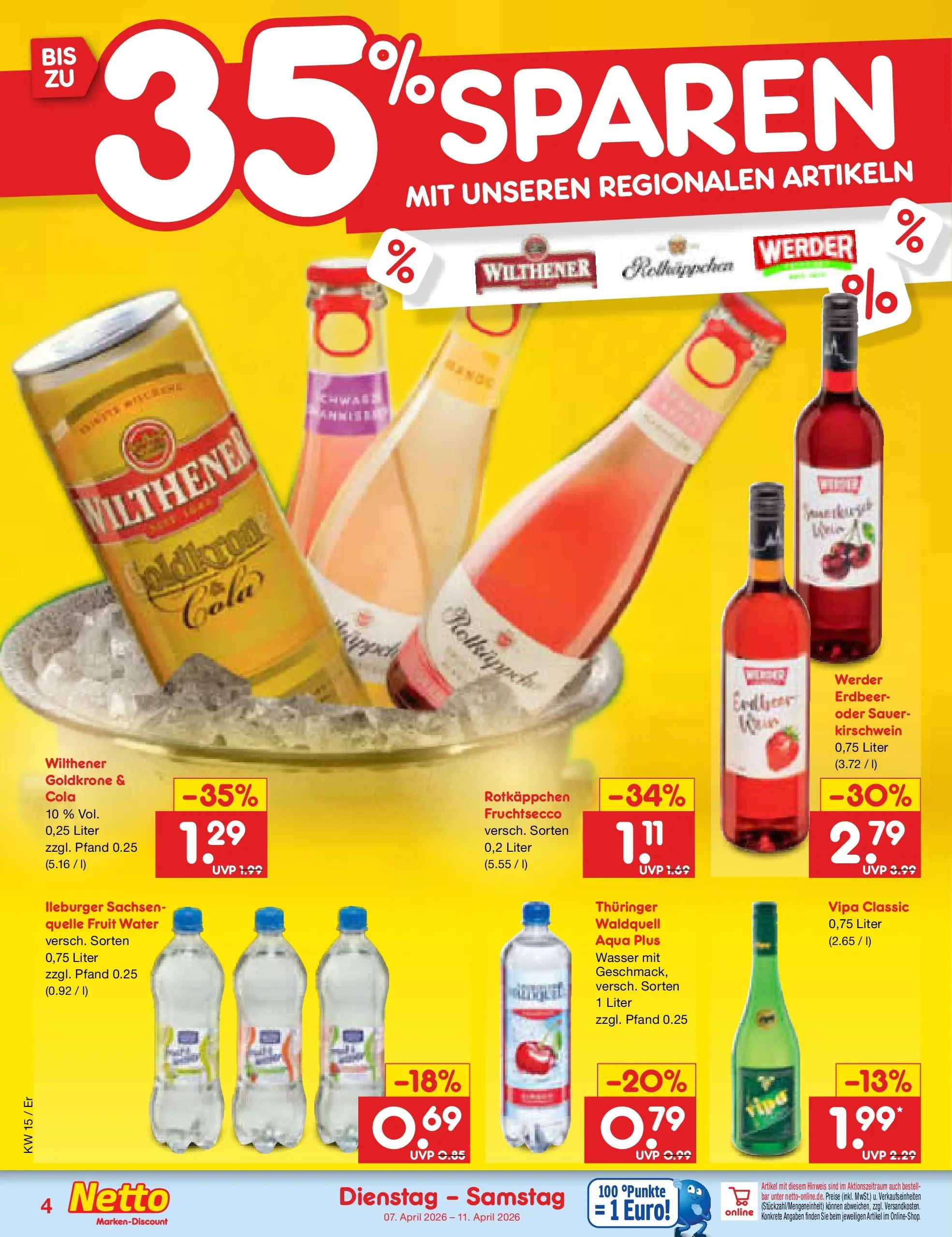 Netto Marken-Discount Prospekt Jena-Lobeda	 (ab 07.04.2026) » Angebote | Seite: 27 | Produkte: Wilthener, Fruchtsecco, Wasser, Rotkäppchen