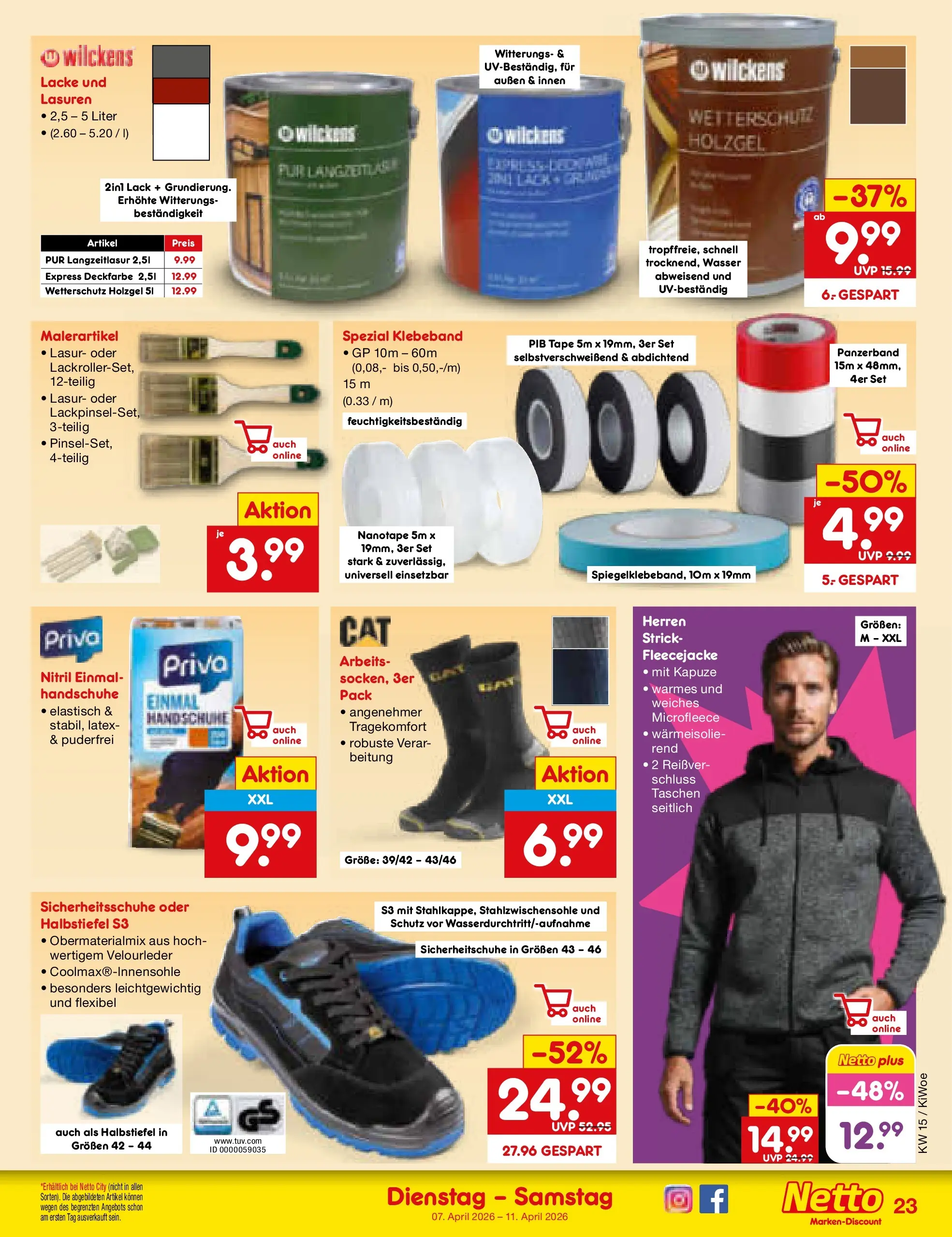 Netto Marken-Discount Prospekt Bad Friedrichshall	 (ab 07.04.2026) » Angebote | Seite: 33 | Produkte: Wasser, Handschuhe