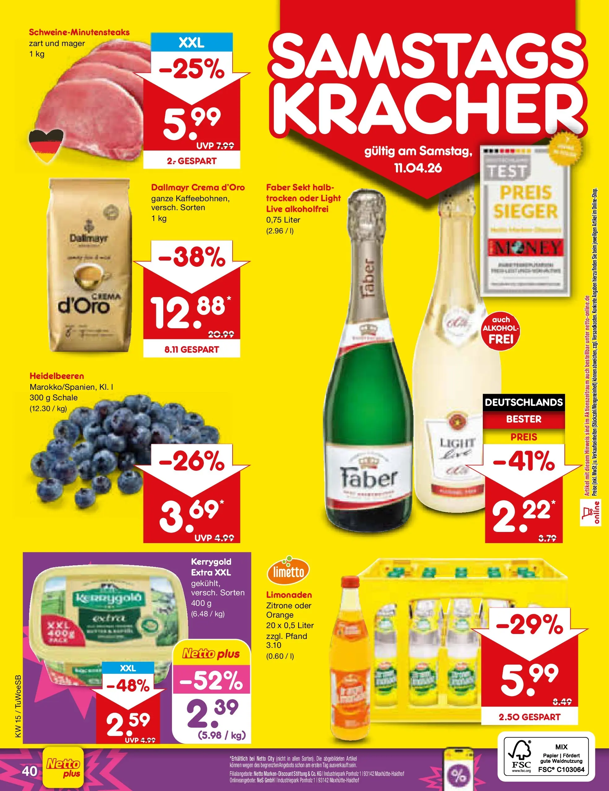 Netto Marken-Discount Prospekt Gemmingen	 (ab 07.04.2026) » Angebote | Seite: 58 | Produkte: Sekt, Heidelbeeren, Dallmayr, Zitrone