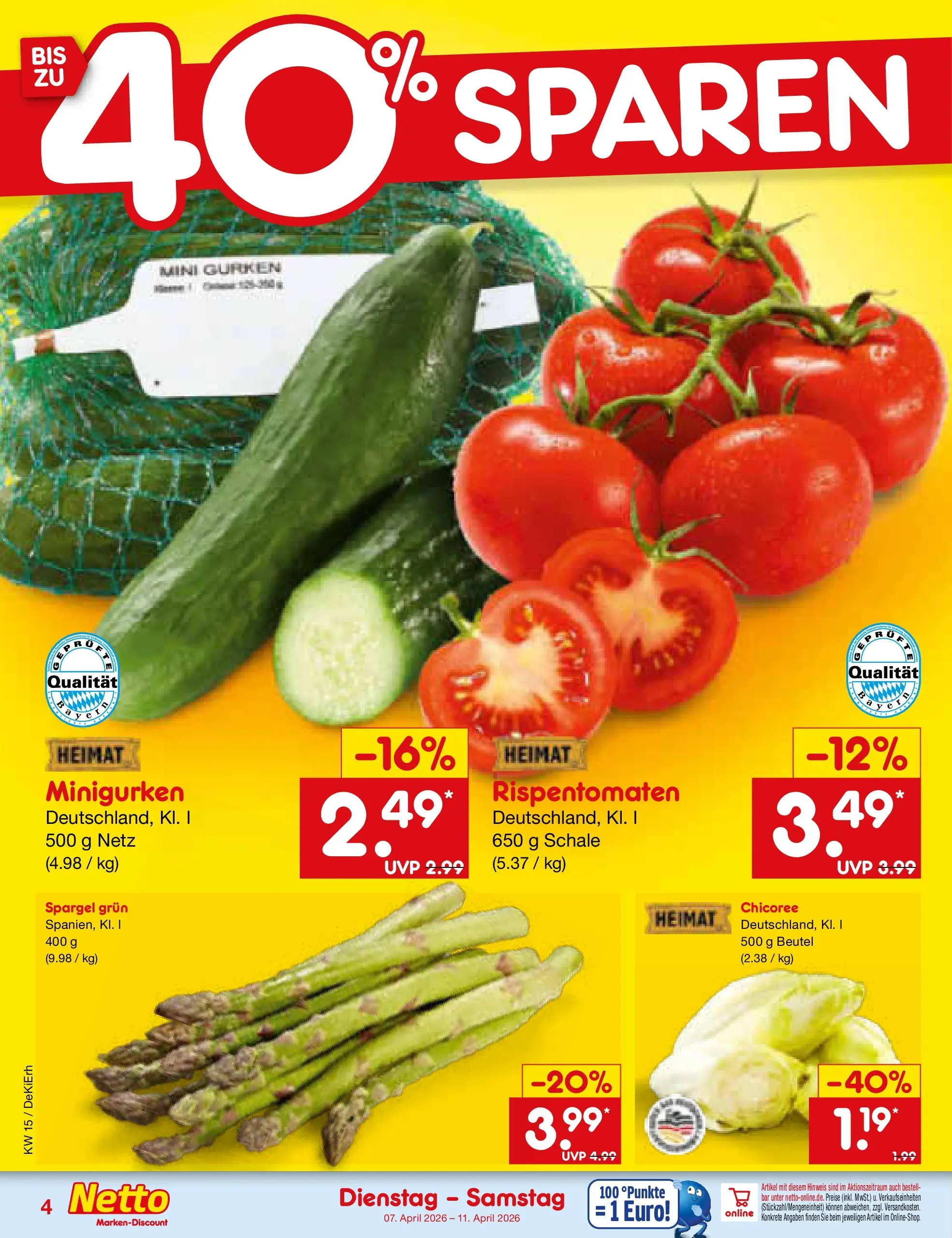 Netto Marken-Discount Prospekt Bad Friedrichshall	 (ab 07.04.2026) » Angebote | Seite: 6 | Produkte: Spargel, Gurken