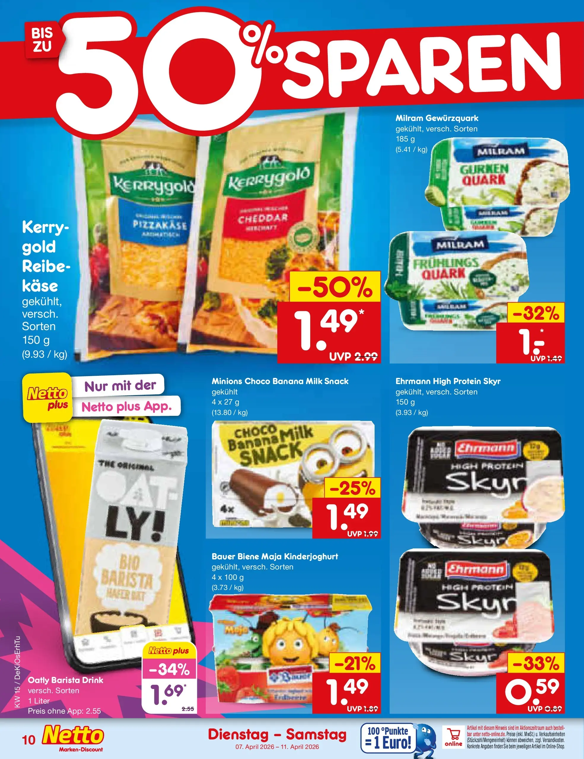 Netto Marken-Discount Prospekt Thierhaupten	 (ab 07.04.2026) » Angebote | Seite: 12 | Produkte: Käse, Skyr, Milram, Gurken