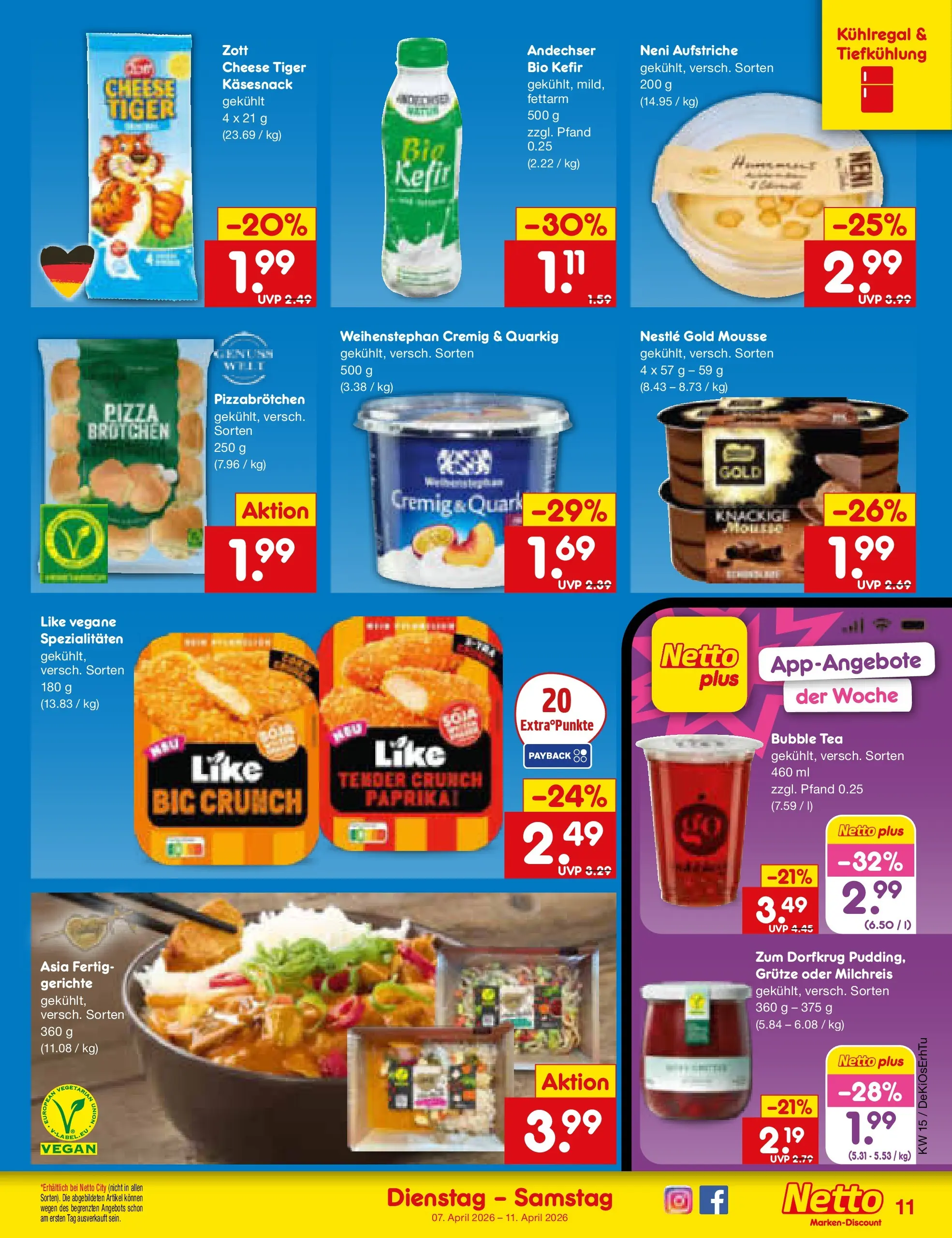 Netto Marken-Discount Prospekt Thierhaupten	 (ab 07.04.2026) » Angebote | Seite: 13 | Produkte: Kefir, Pizza
