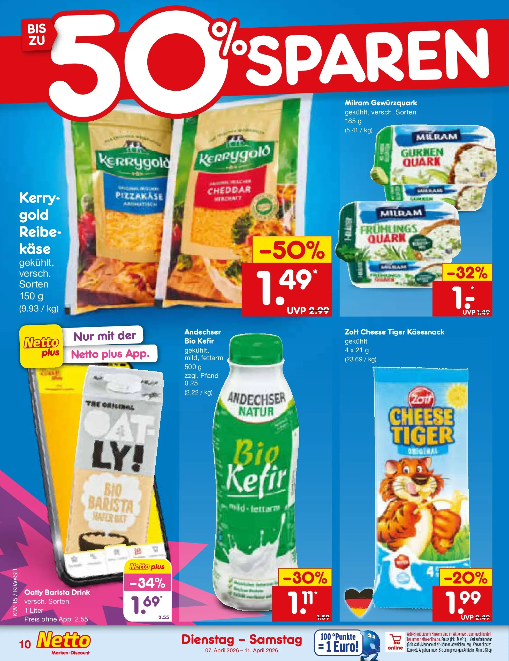 Netto Marken-Discount Prospekt Bad Friedrichshall	 (ab 07.04.2026) » Angebote | Seite: 12 | Produkte: Kefir, Quark, Käse, Milram