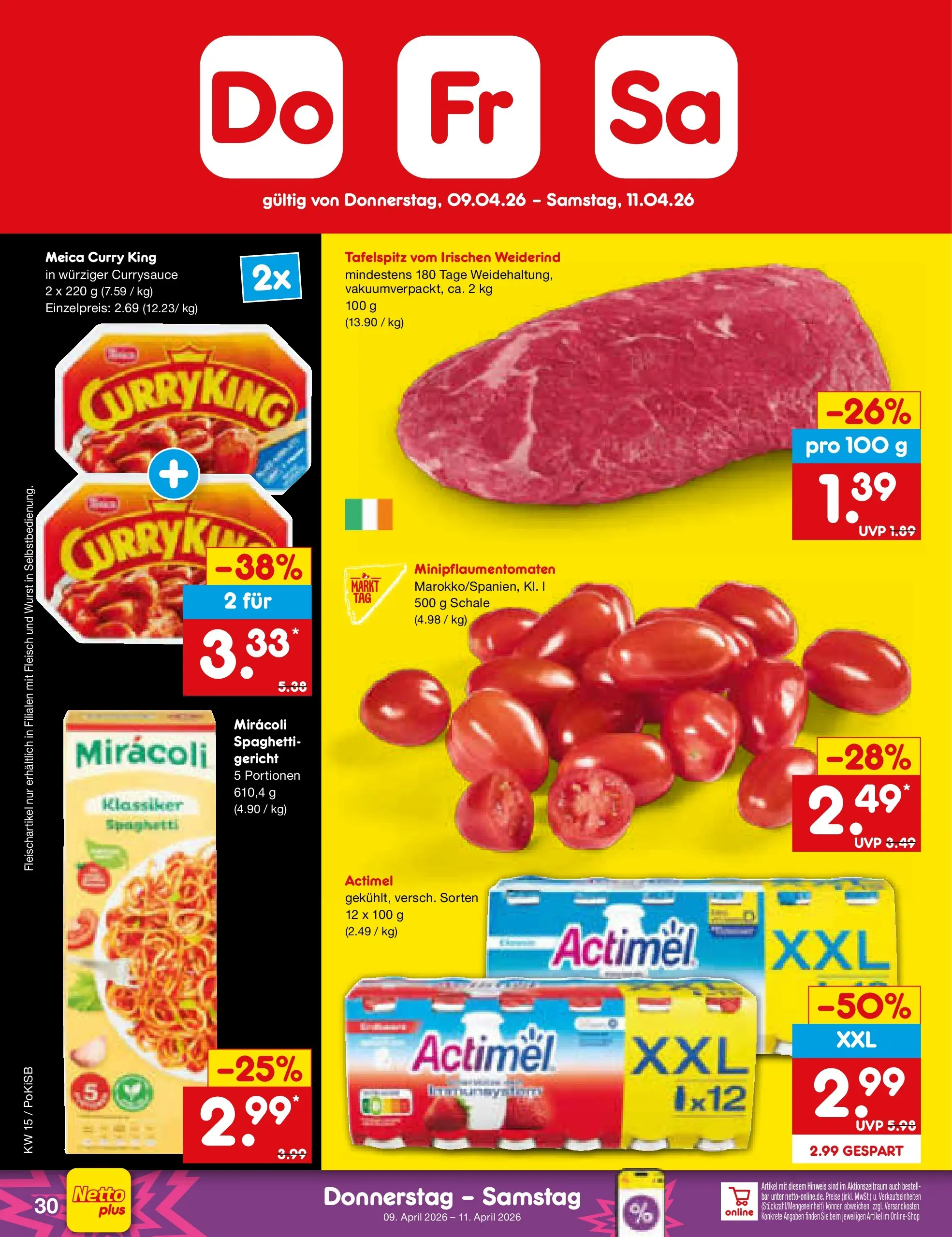 Netto Marken-Discount Prospekt Bad Friedrichshall	 (ab 07.04.2026) » Angebote | Seite: 46 | Produkte: Tafelspitz, Actimel, Wurst, Fleisch