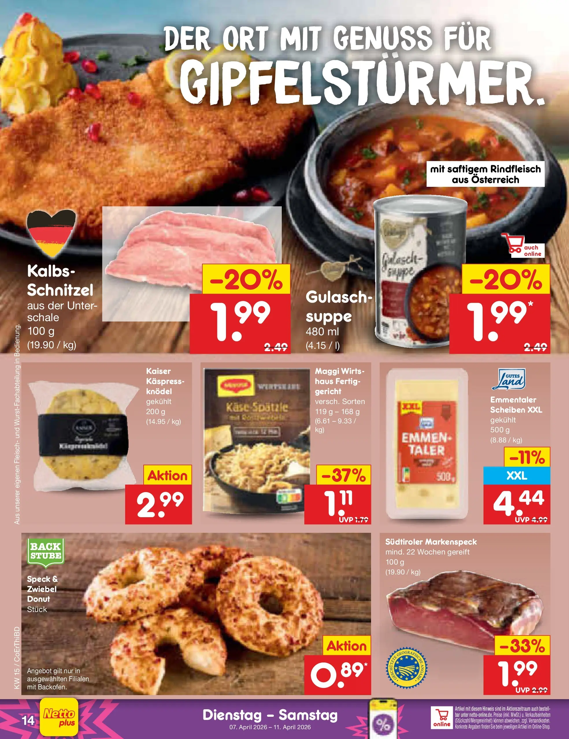 Netto Marken-Discount Prospekt Jena-Lobeda	 (ab 07.04.2026) » Angebote | Seite: 16 | Produkte: Maggi, Gulasch, Rindfleisch, Fleisch