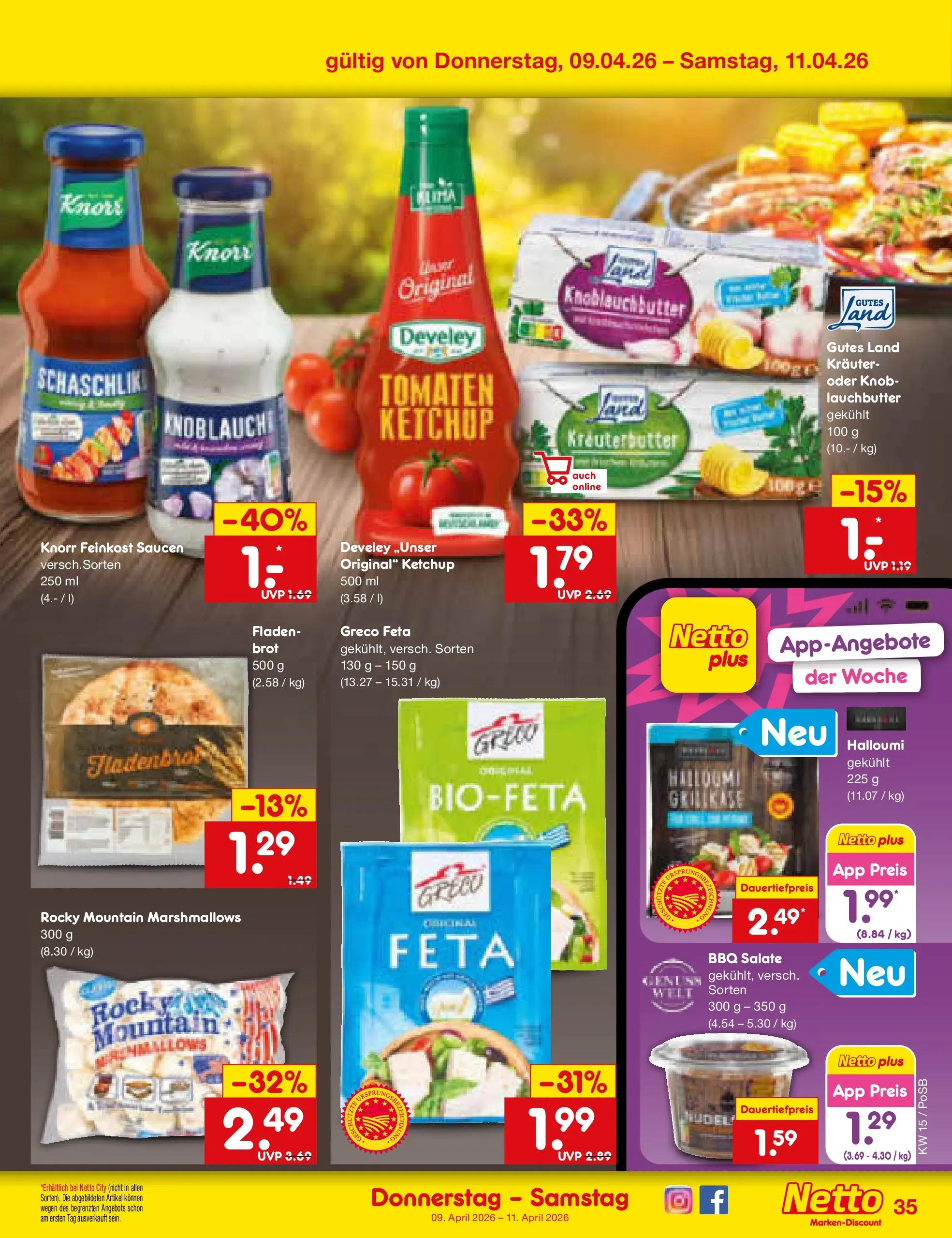 Netto Marken-Discount Prospekt Regensburg	 (ab 07.04.2026) » Angebote | Seite: 45 | Produkte: Kräuterbutter, Tomaten, Brot, Ketchup