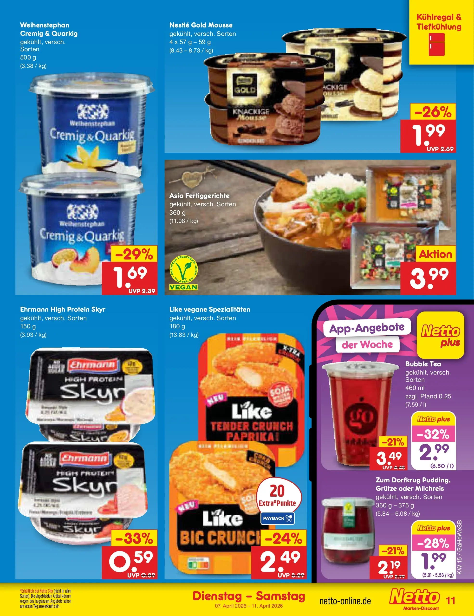 Netto Marken-Discount Prospekt Hamburg	 (ab 07.04.2026) » Angebote | Seite: 13 | Produkte: Skyr, Fertiggerichte